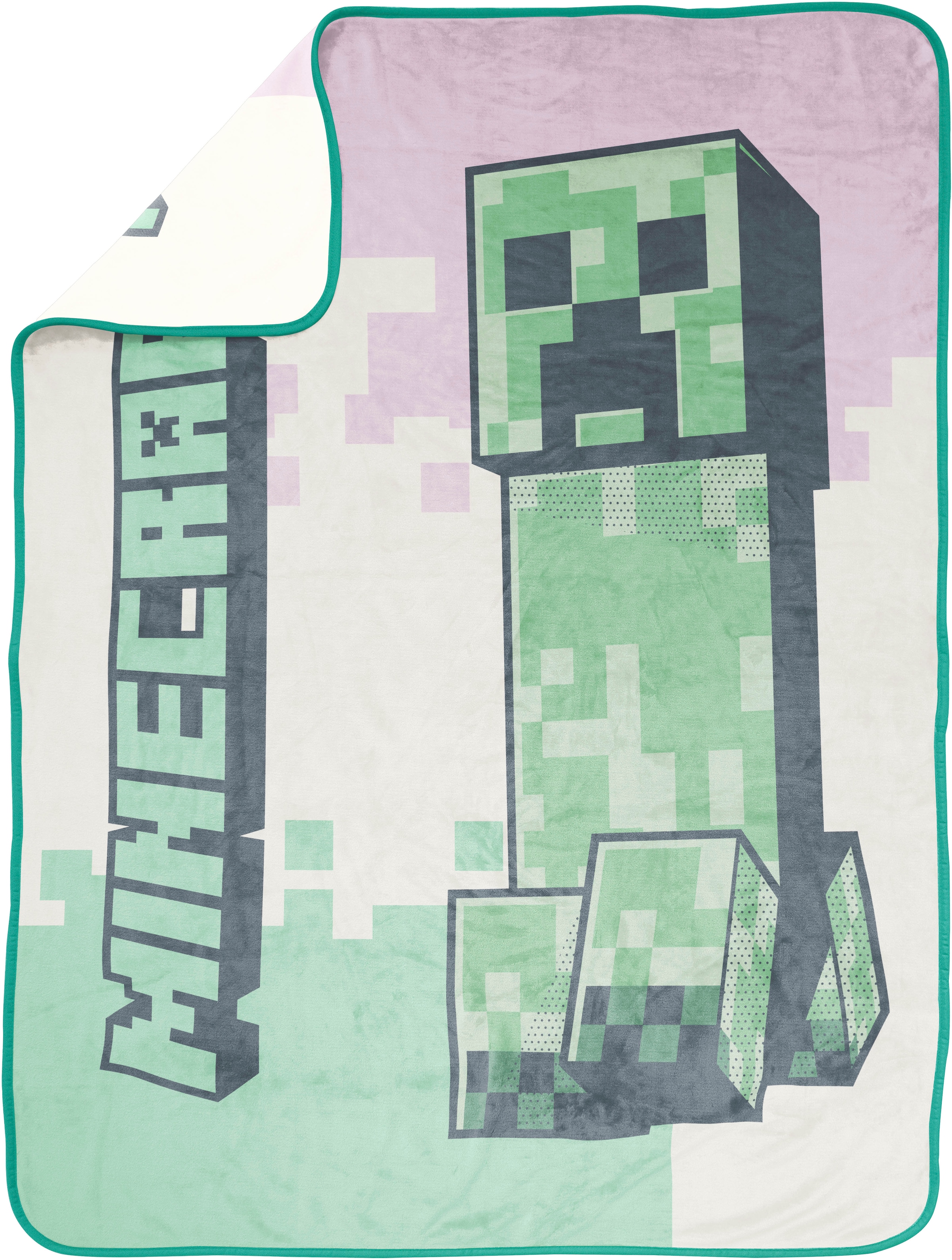 Minecraft Couverture pour enfants »Minecraft Creeper 130 x 150 cm« duveteux