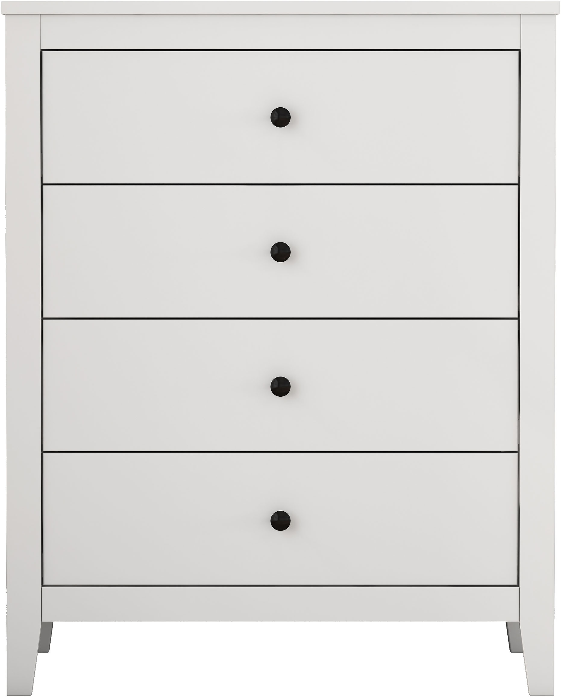 GOODproduct Schubkastenkommode »Borkum Sideboard mit 4 Schubladen Bestseller Landhaus weiss« hochwertige schwarze Griffe aus Metall, 
