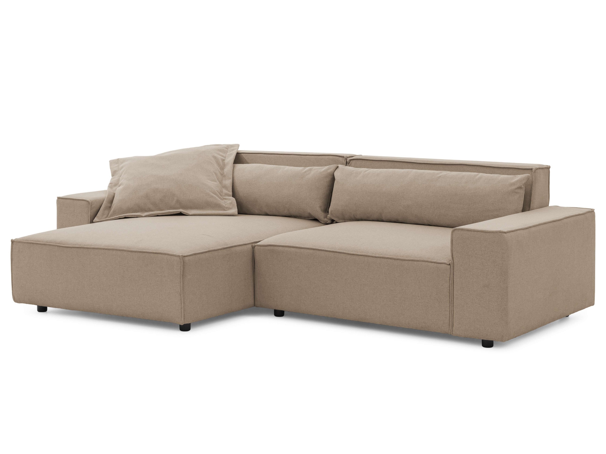 GOODproduct Canapé d'angle »KINLEE Design-Sofa mit Recamiere rechts/links, Masse B/T/H 251/144/70cm« L-Form mit Wellenunterfederung, ohne Bettfunktion, modern und beguem