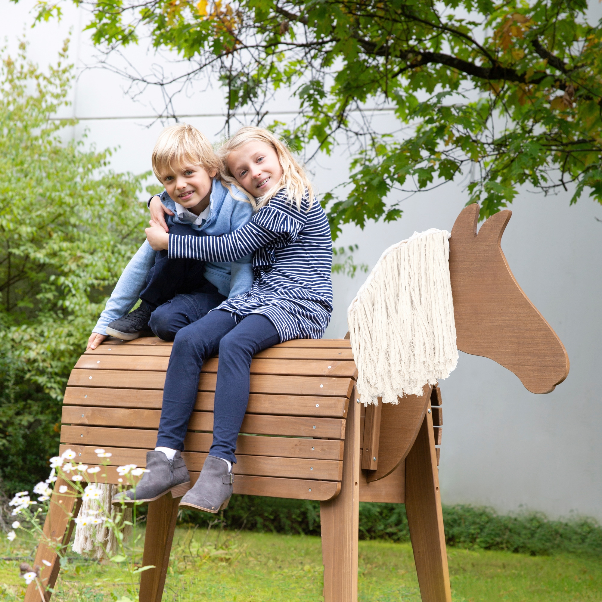 roba® Cheval en bois HxBxT: 156 x 51 x 139 cm