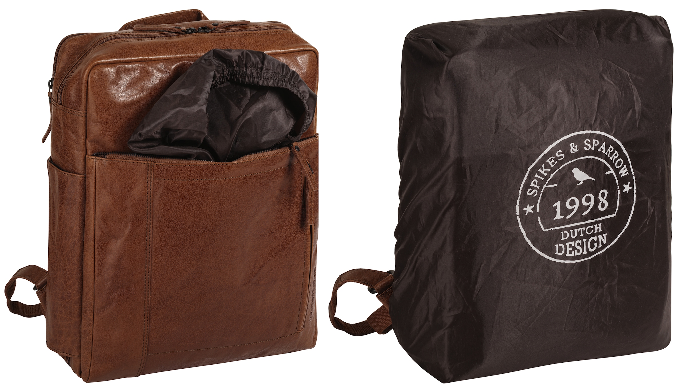 Spikes & Sparrow Sac à dos pour ordinateur portable echt Leder