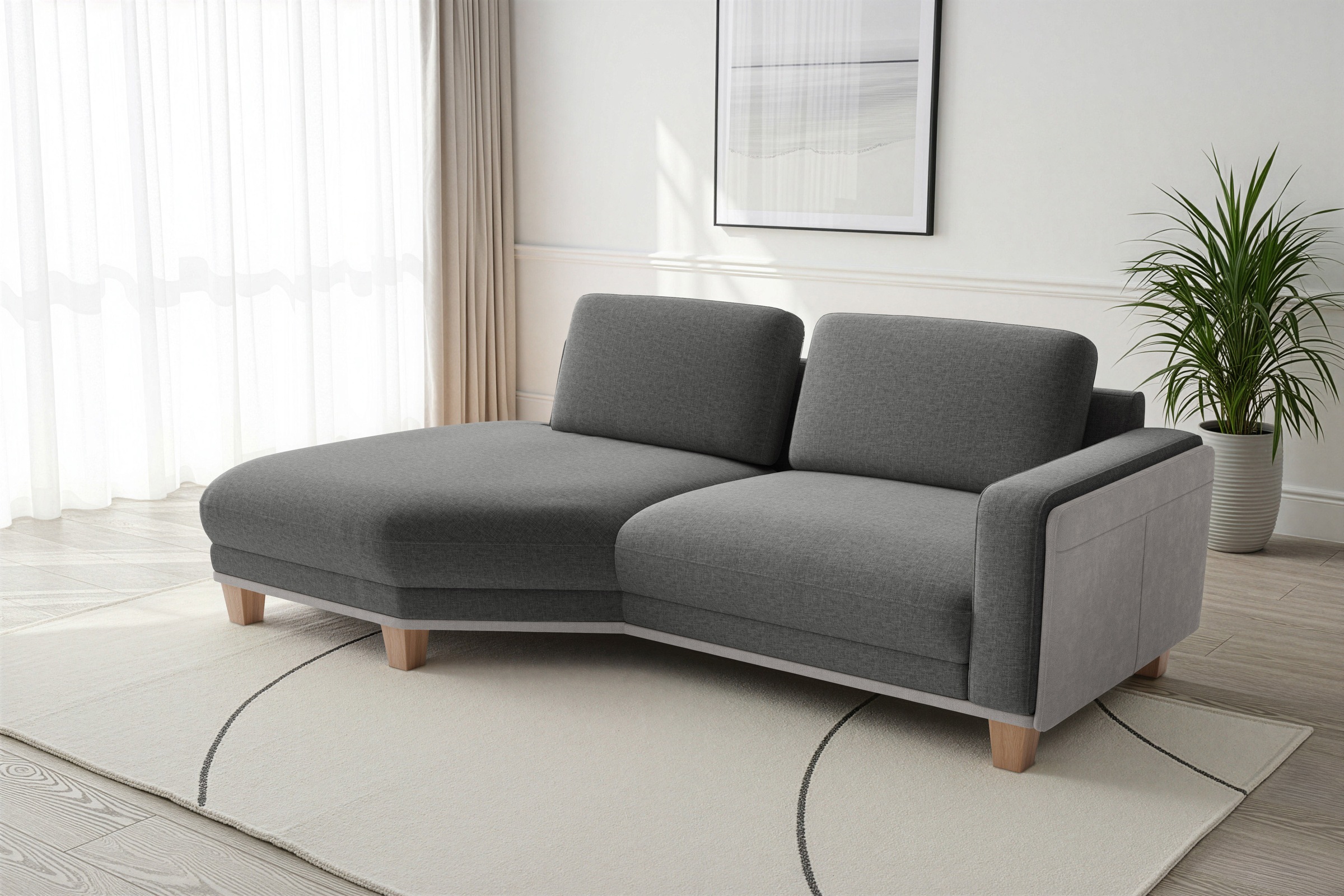 sit&more Ecksofa »Concept« Modernes Sofa in drei Fussfarben zur Auswahl