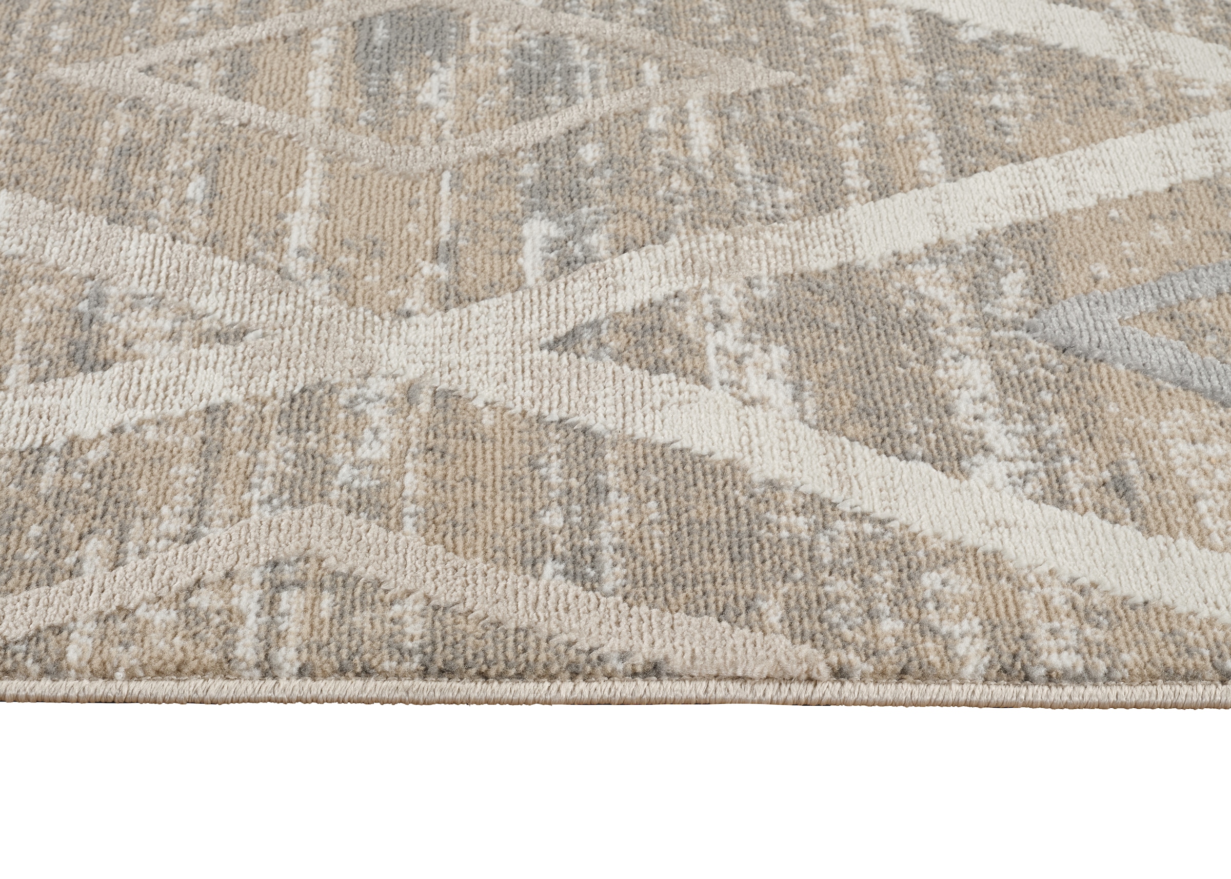 GOODproduct Läufer »Otilie« rechteckig 11 mm Höhe dichte Qualität, Woll-Look, Boho, mit Fransen und Rauten, Scandi