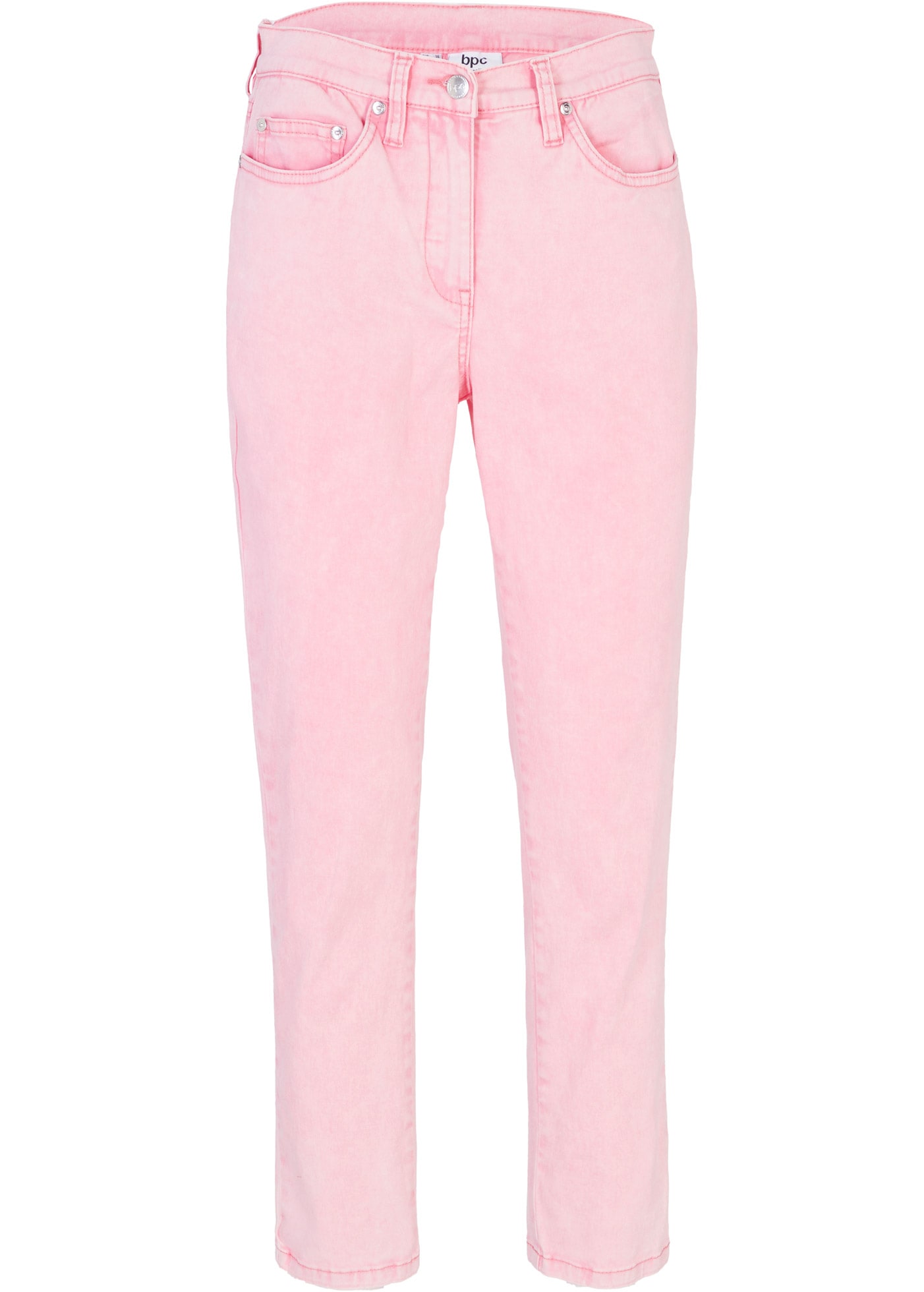 bonprix Pantalon tissé »Verkürzte Twill-Hose im Used-Look«  en coton et élasthanne, silhouette étroite, slim fit, look usé