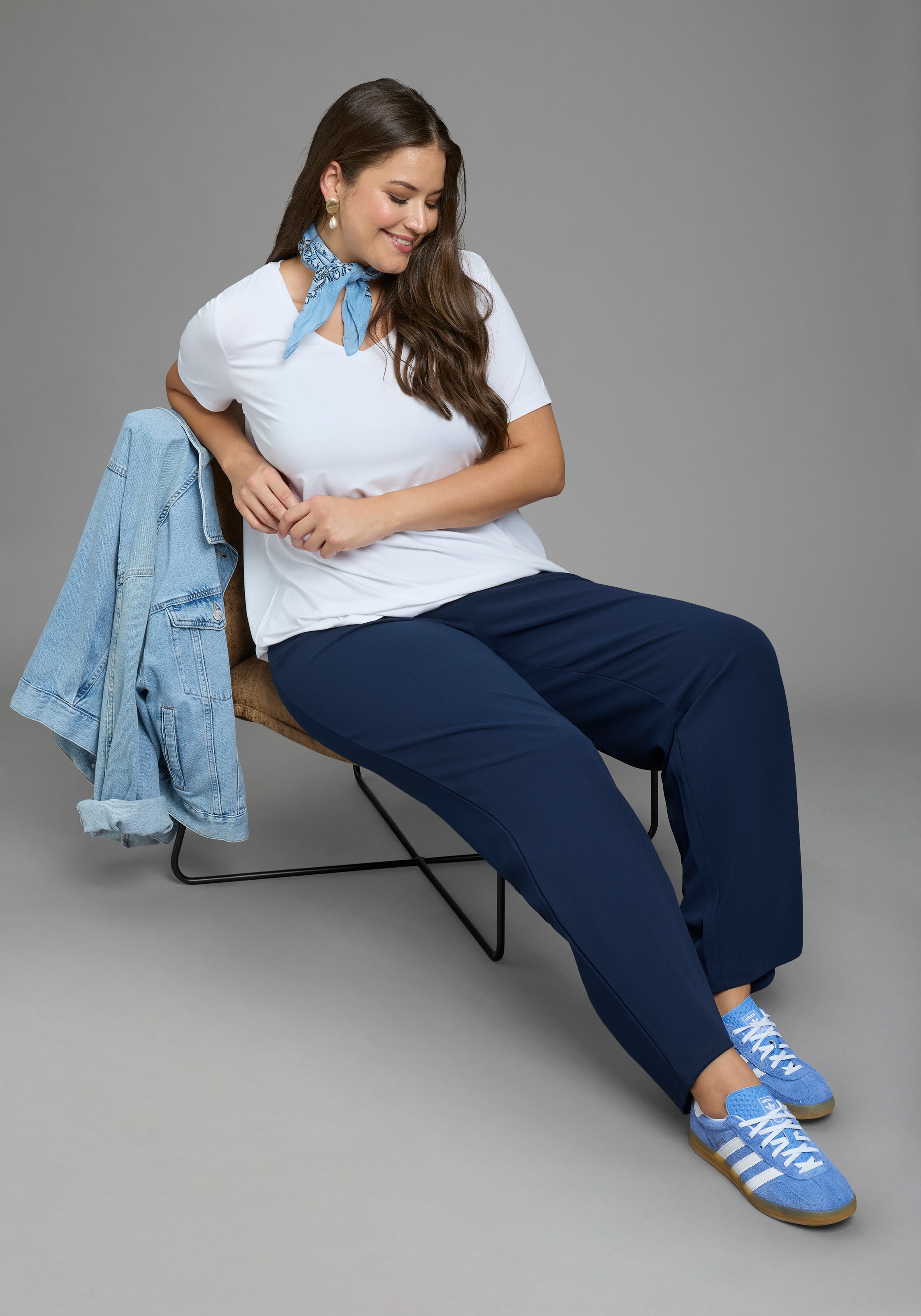 Laura Scott CURVE Schlupfhose »Grosse Grössen«  aus formstabilem, elastischem Stoff mit weitem Bein