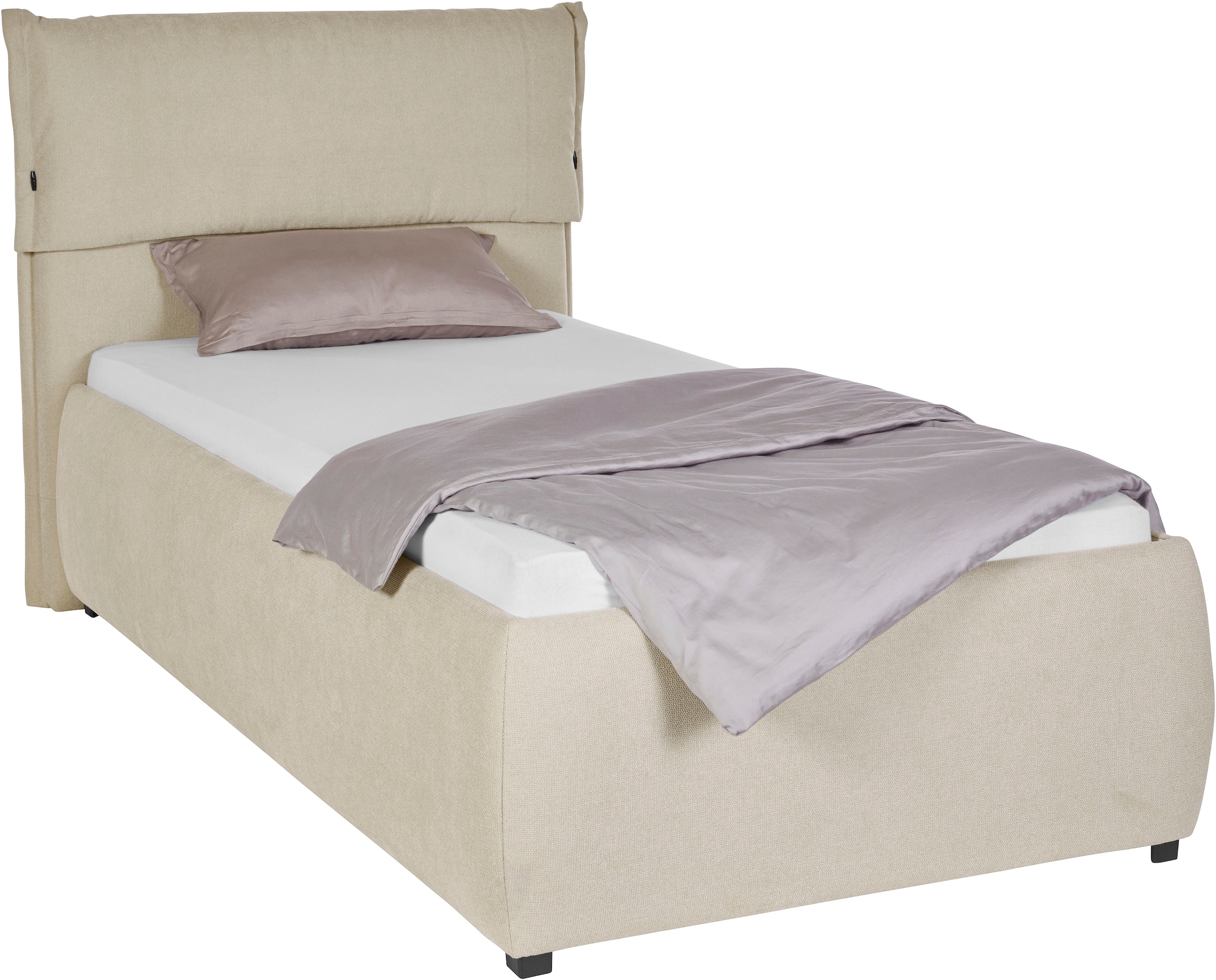 GOODproduct Lit rembourré »Jenson« en cadre de lit ou avec 3 types de matelas et degrés de fermeté