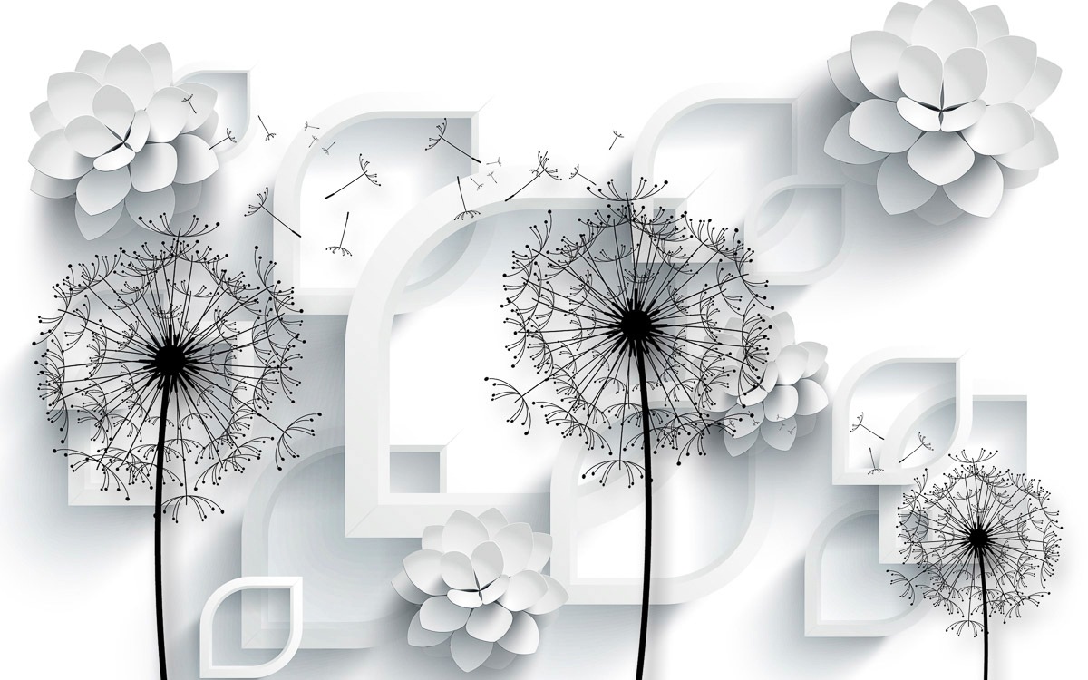 Papermoon Fototapete »Muster mit Blumen«