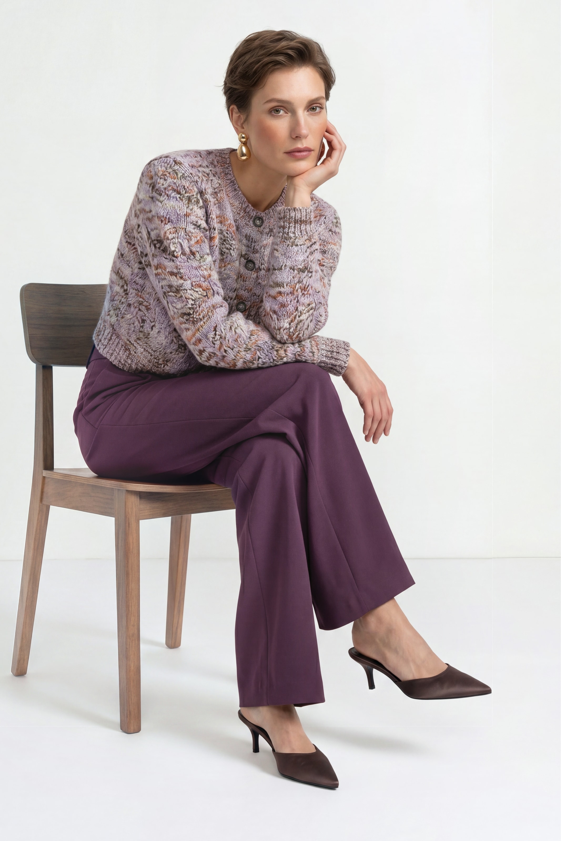 RICHROYAL Pantalon à pinces  avec plis marqués, jambe large