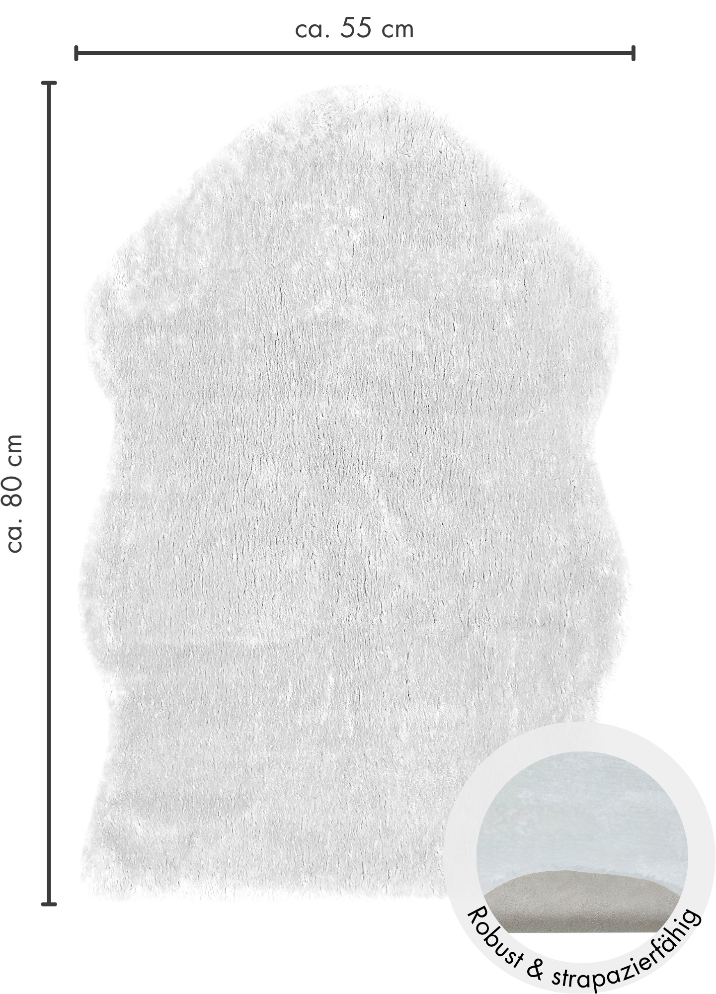 Andiamo Tapis en fourrure »Lamm Fellimitat« En forme de fourrure 20 mm Höhe Kunstfell, besonders weich durch Microfaser, Kudenliebling