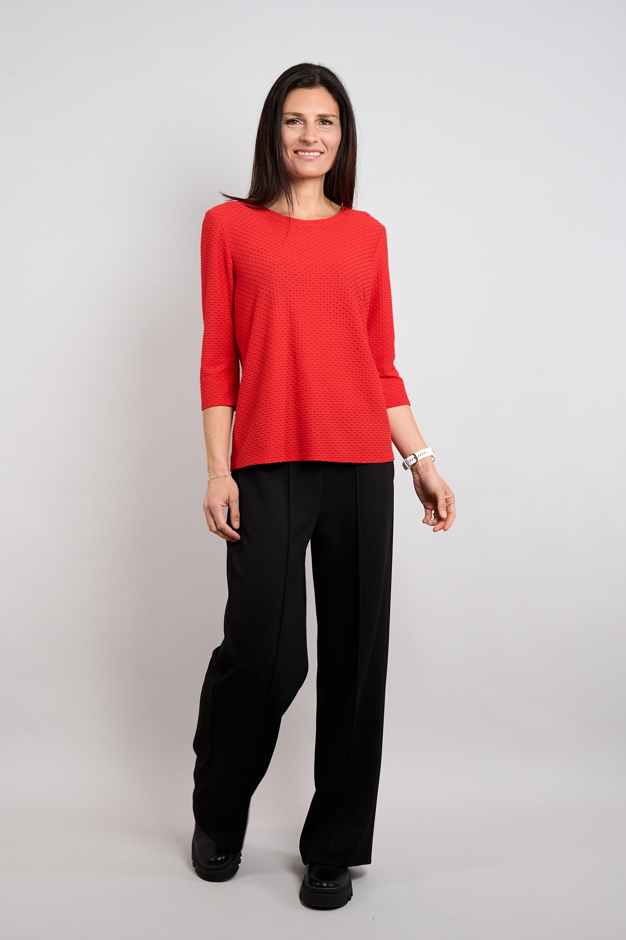 Seidel Moden 3/4-Arm-Shirt Shirt mit Struktur - Viskose/Stretch - MADE IN GERMANY