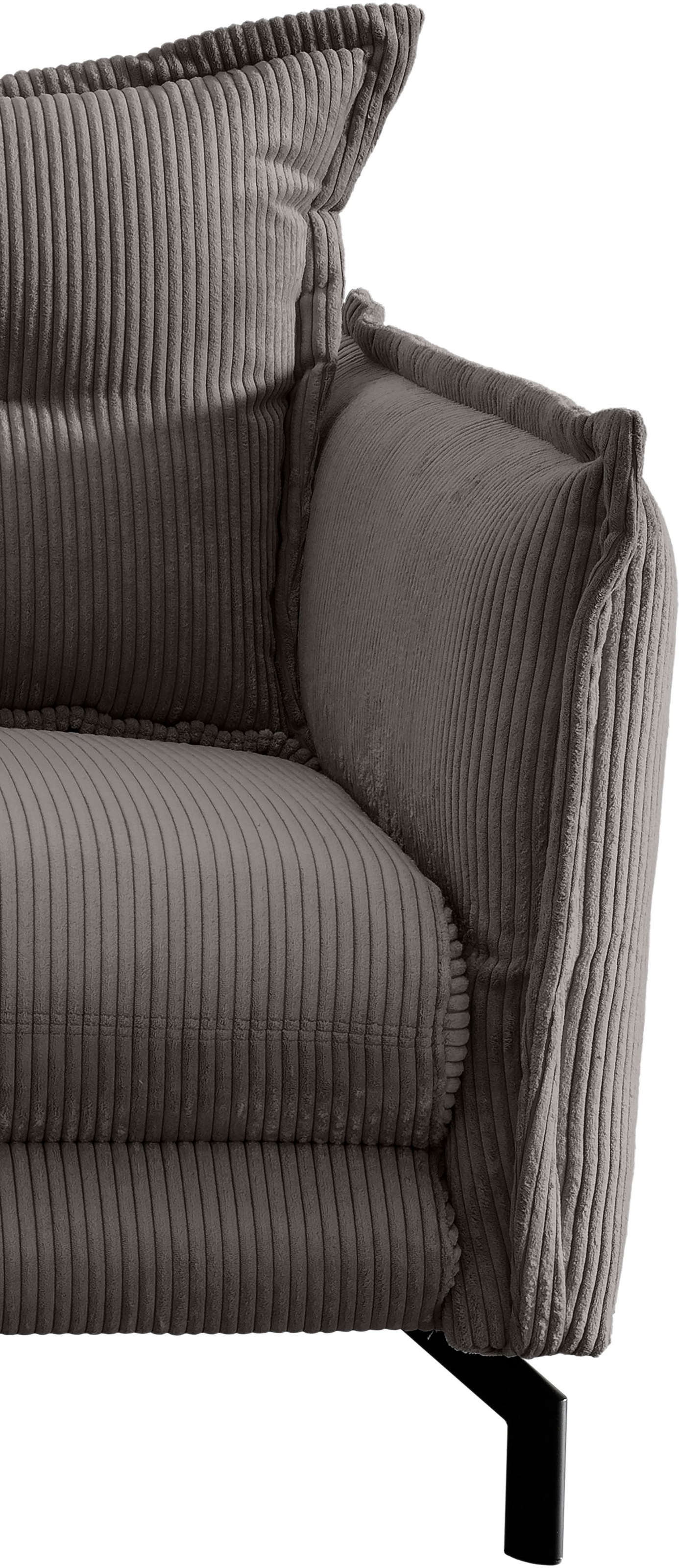 Home affaire Ecksofa »Lazio modern und bequem, schmale Armlehnen, tolle Detailverarbeitung« zwei verschiedene Fussfarben wählbar