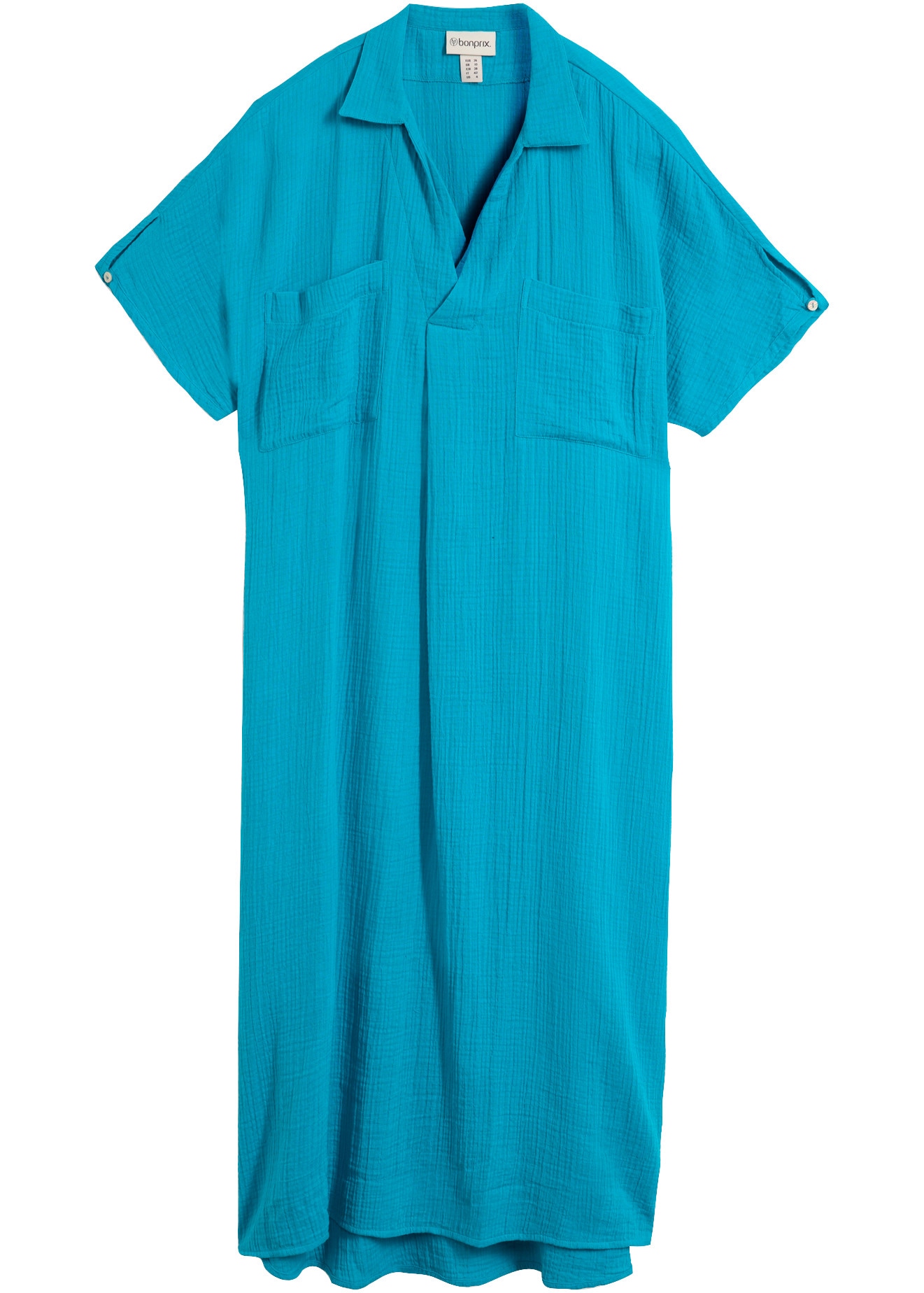 bonprix Robe tunique coupe oversize, coupe caftan, manches kimono, en coton