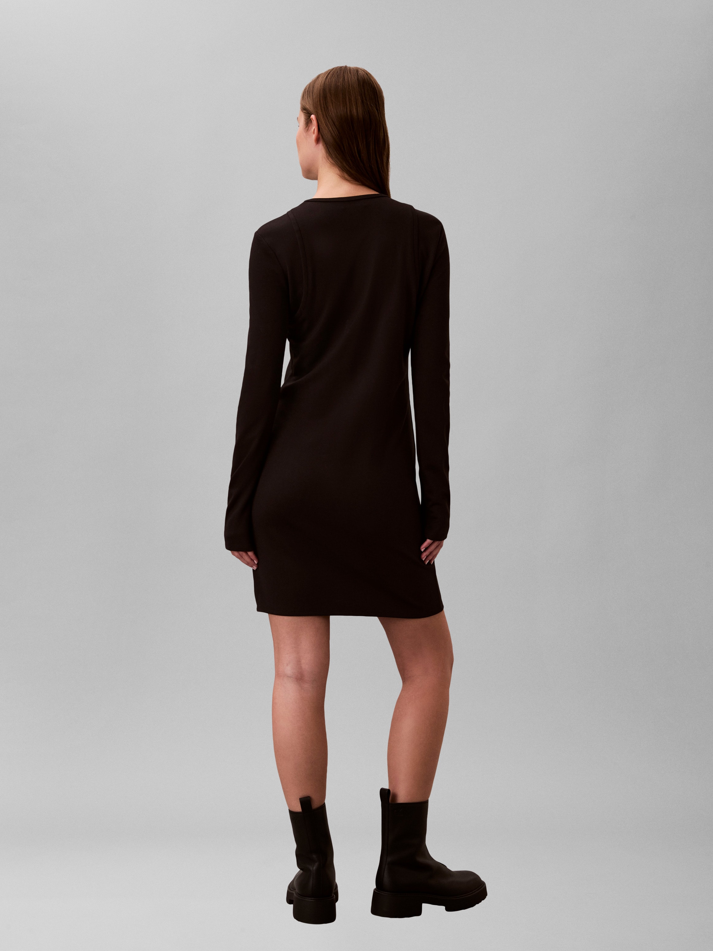 Calvin Klein Jeans Mini-robe Sans poche Körpernahe Passform mit Rundhalsausschnitt