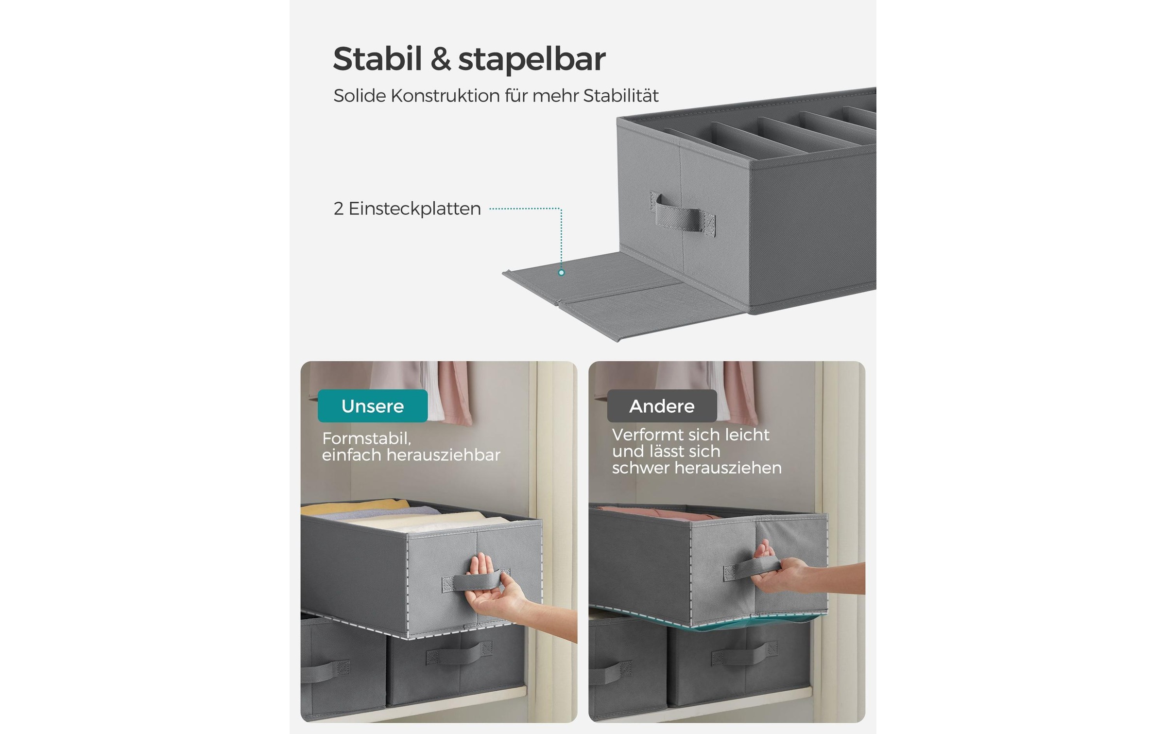 SONGMICS Aufbewahrungsbox »faltbar 4-er Set«