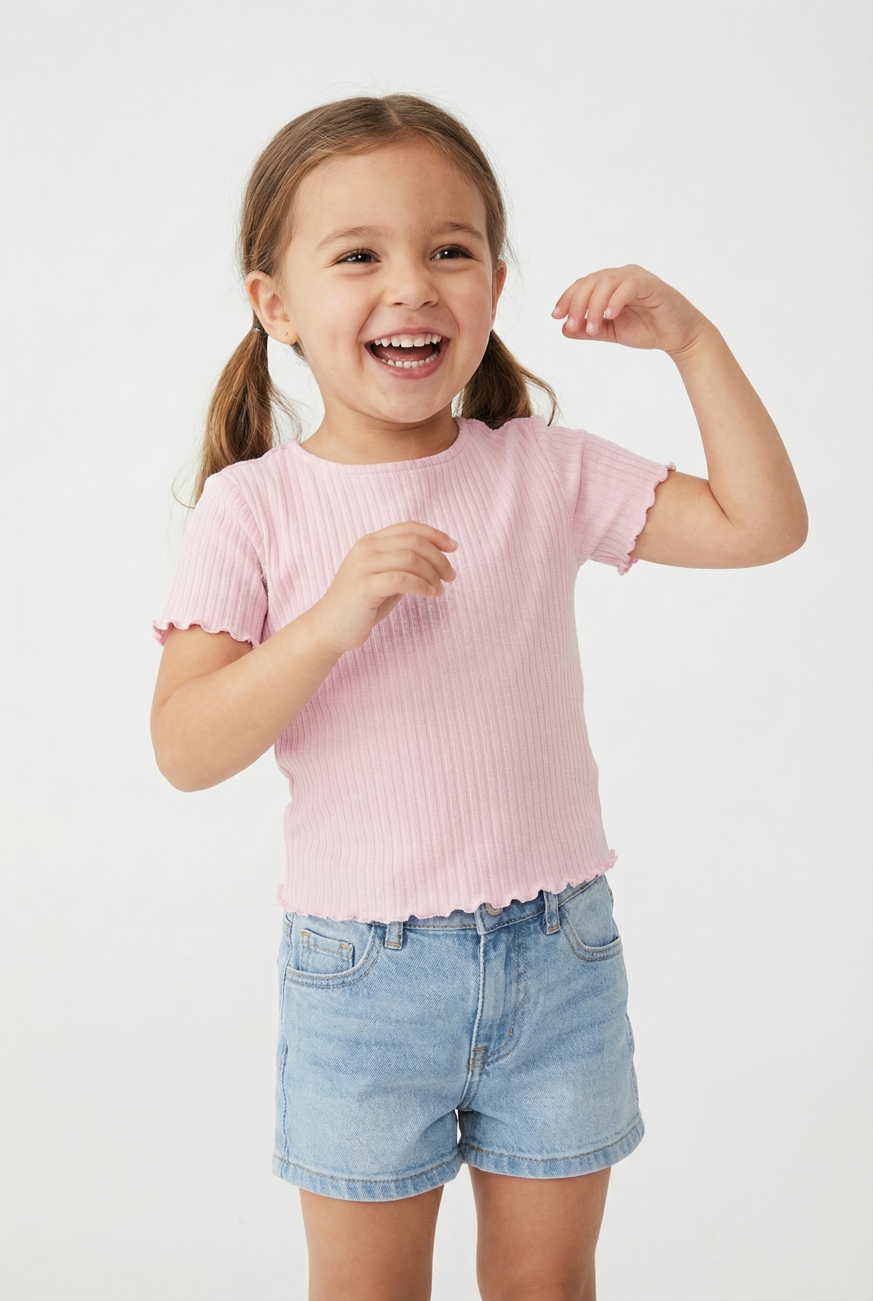 KIDS ONLY T-shirt »KOGNELLA S/S O-NECK TOP NOOS JRS« avec bord ondulé mignon