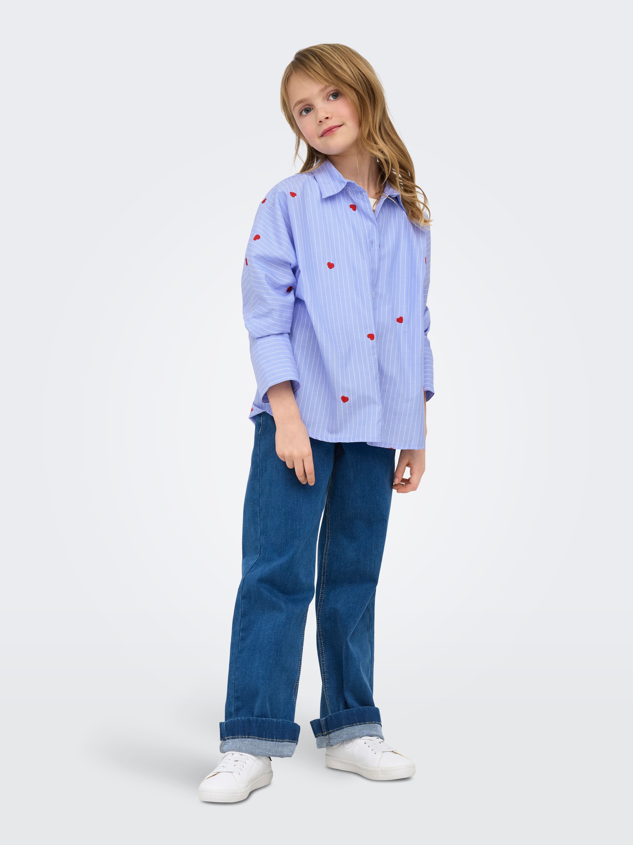 KIDS ONLY Blouse chemise »KOGNEW LINAGRACE LS ST.EMB SHRT WVN NOOS«
