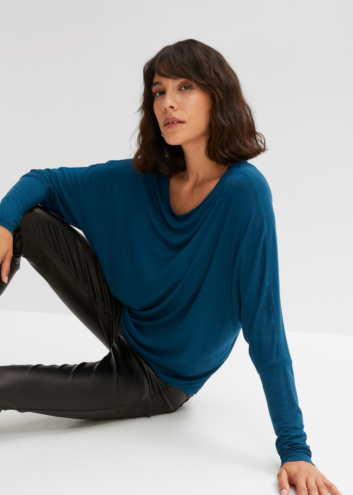 bonprix T-shirt à manches longues »Langarmshirt aus softem Viskose-Mix« Langarmshirt aus softem Viskose-Mix