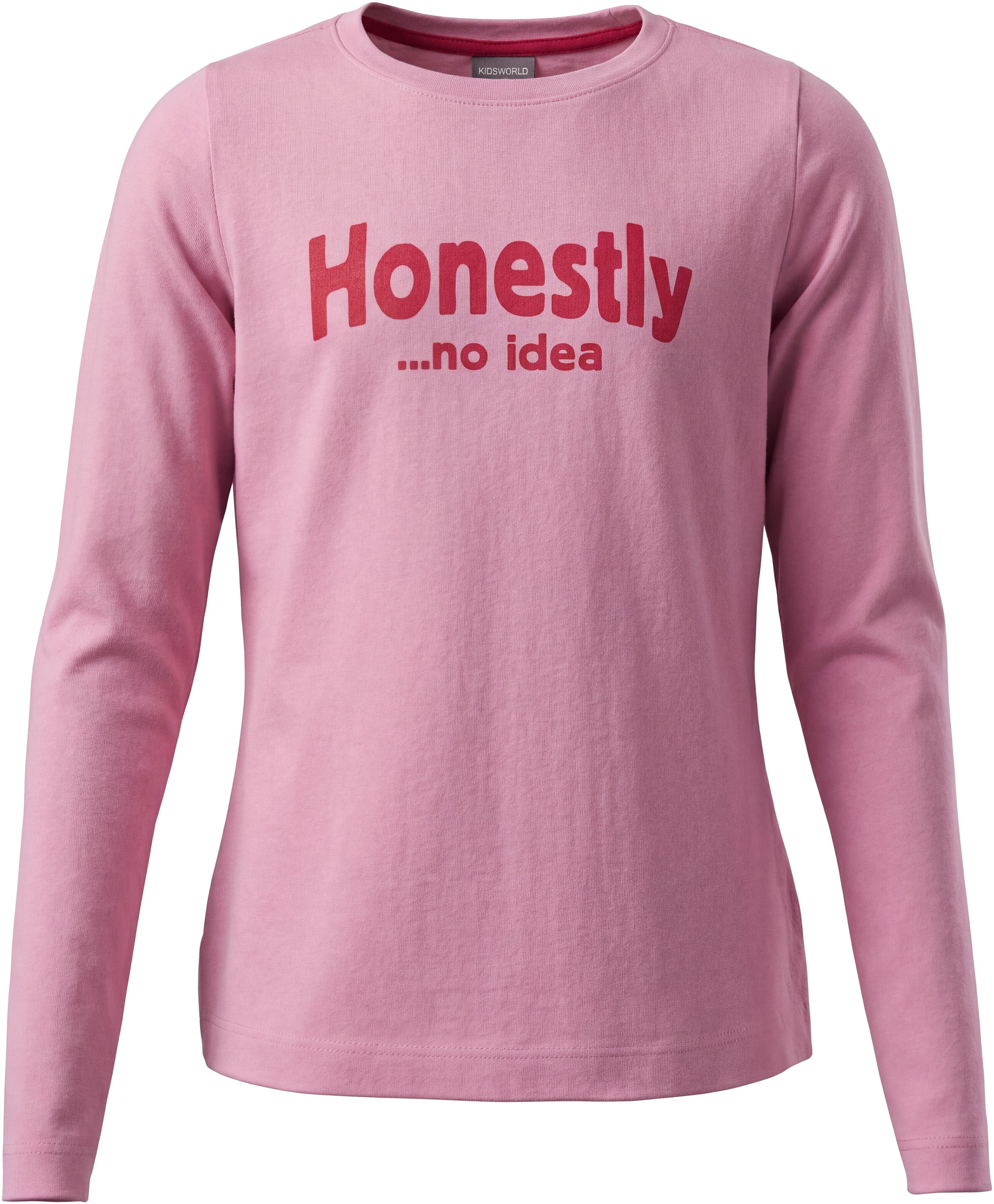 KIDSWORLD T-shirt à manches longues »Slogan Shirt: HONESTLY« à manches longues, style basique, col rond profond,