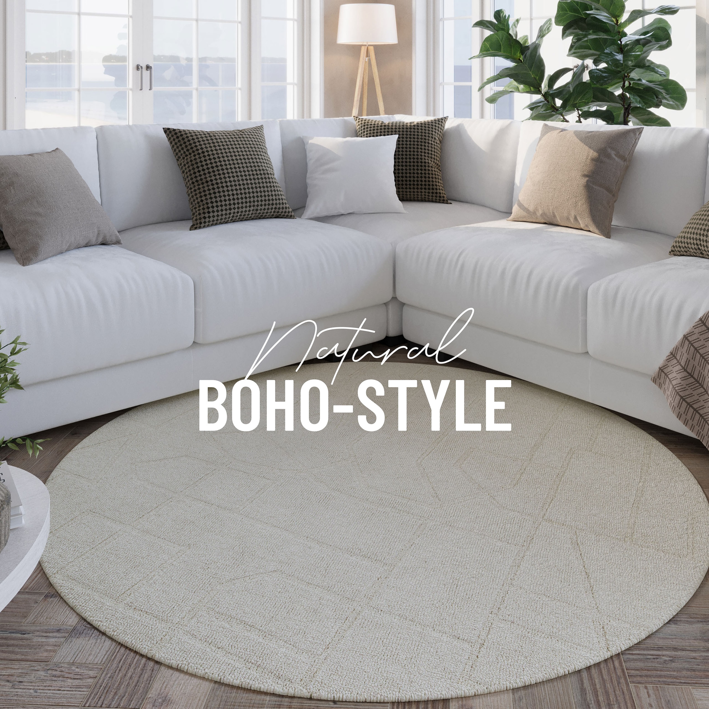 Wecon home Teppich »Hamptons TWENTYEIGHT« rund 15 mm Höhe Kurzflor, Wohnzimmer, Schlafzimmer, elegant, robust, Lineares Design