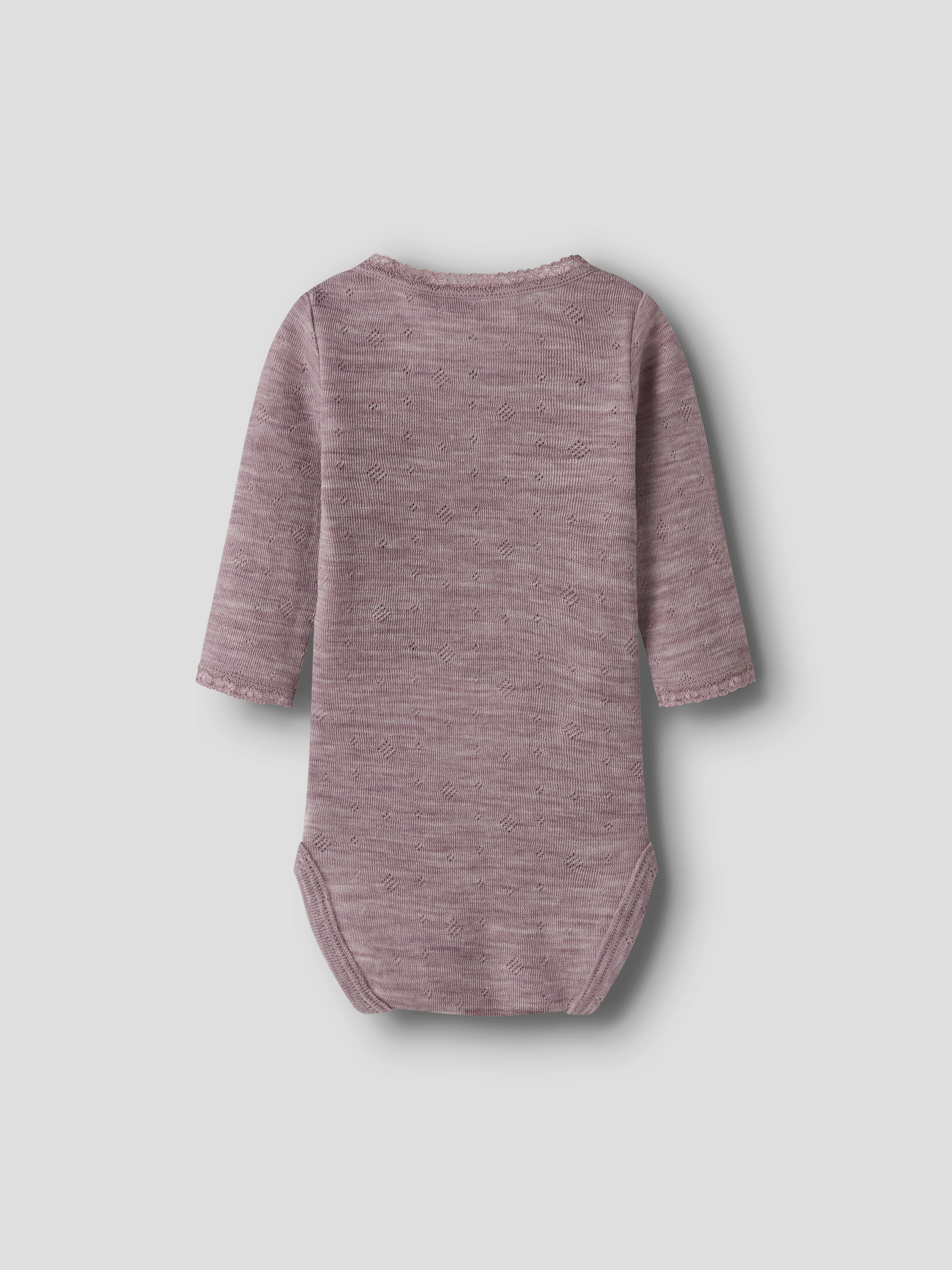 Name It Body à manches longues »NBFWANG WOOL NEEDLE LS BODY SOLID NOOS« en pure laine mérinos