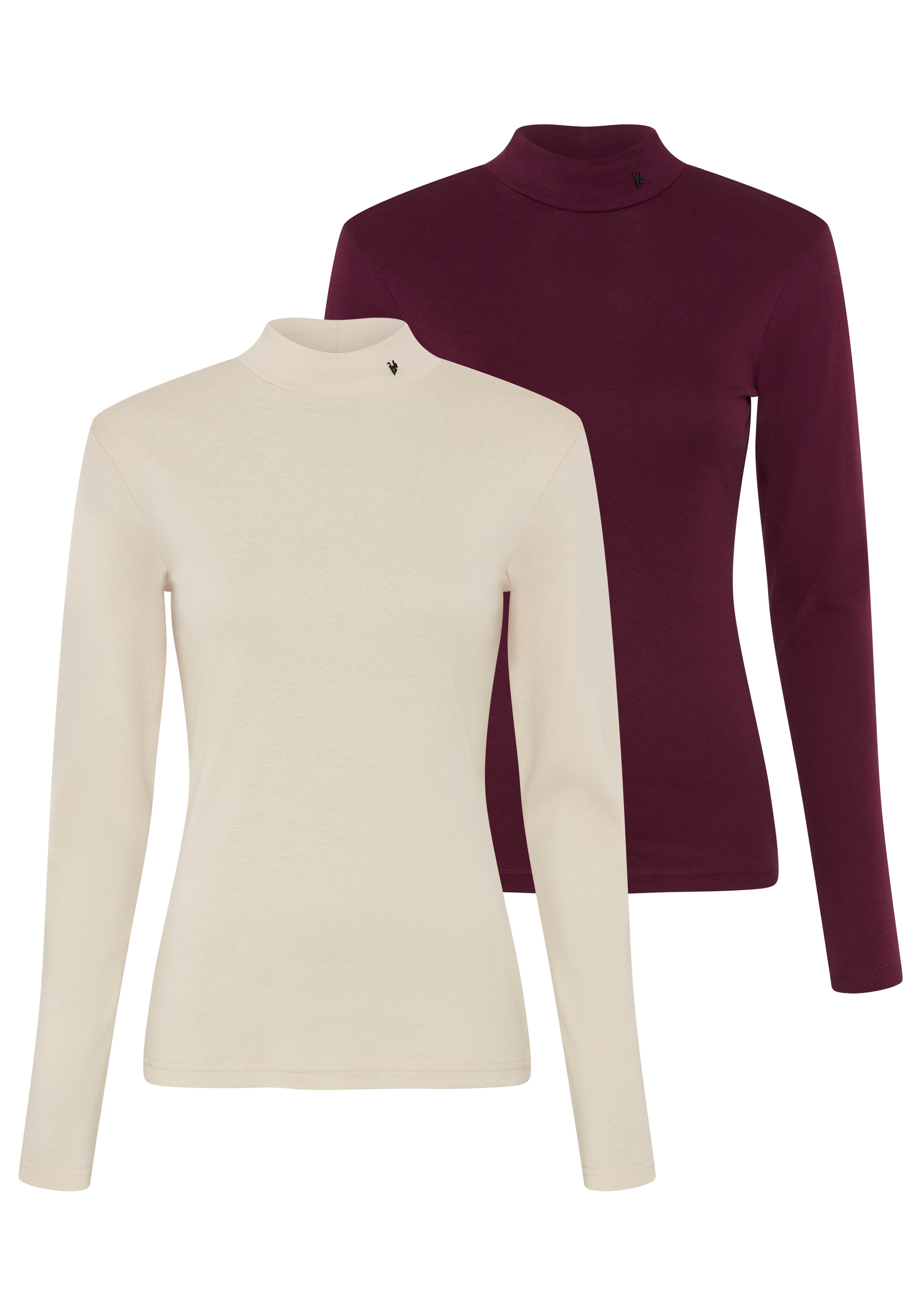 Bruno Banani Rollkragenshirt Packung, 2er-Pack,  mit Stehkragen, hüftbedeckende Länge, aus Rippware, im Basic-Stil