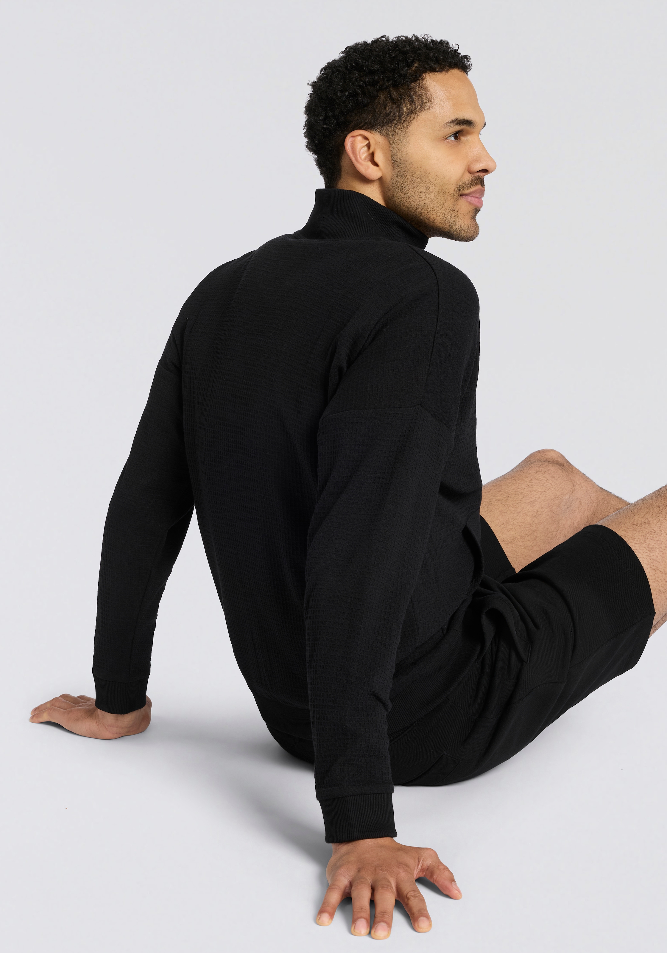 HUGO Underwear Veste sweat mit Stehkragen, mit feiner Struktur