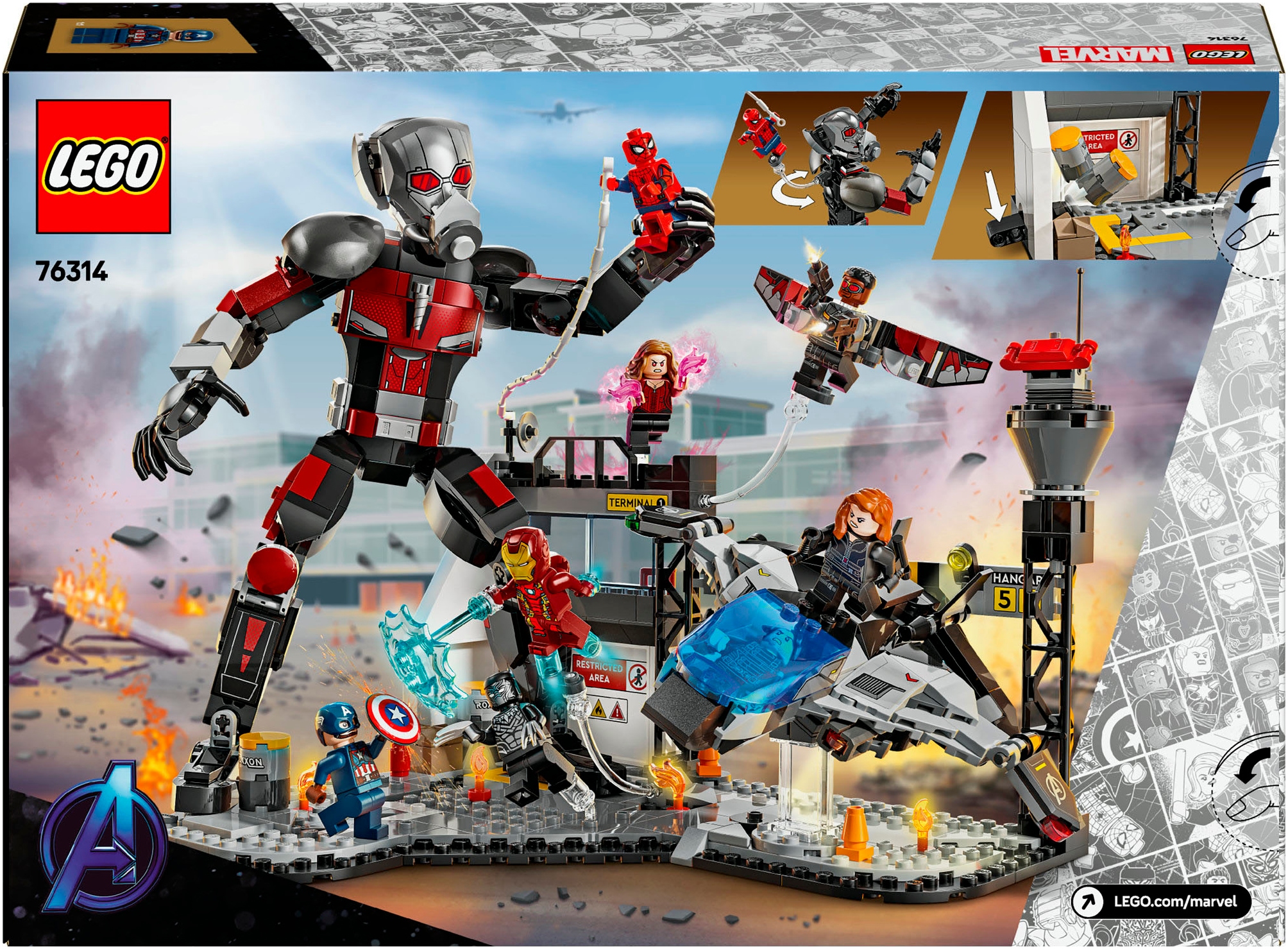 LEGO® Konstruktionsspielsteine »Captain America: Civil War Actionduell (76314), LEGO Super Heroes« Made in Europe