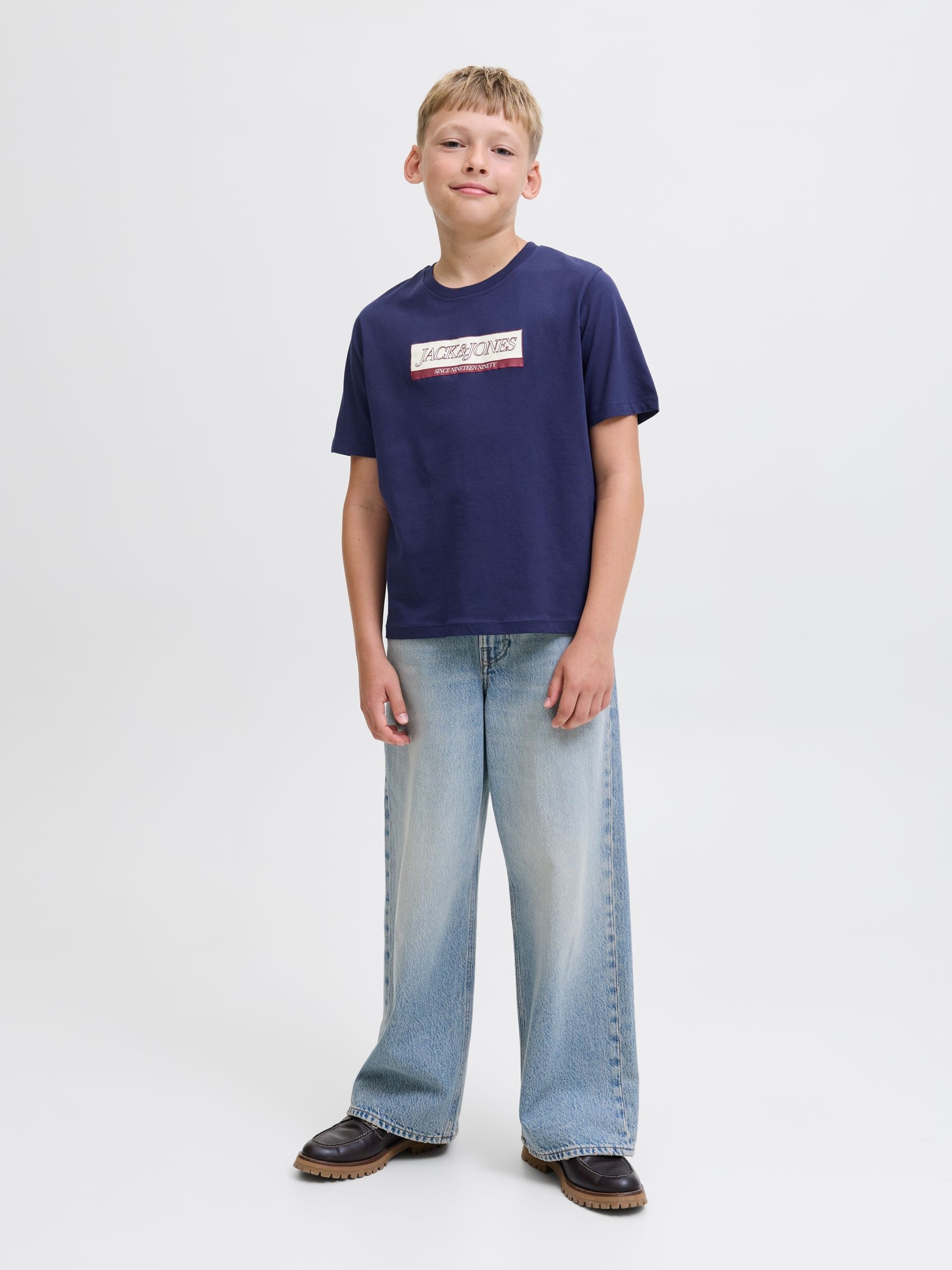 Jack & Jones Junior T-Shirt »JORINWOOD BLOCK BRAND TEE SS CN NOOS JNR«