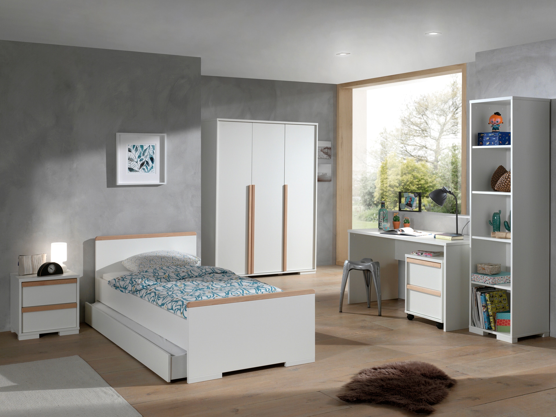 Vipack Bureau pour enfant »London mit pflegeleichter Melamin Oberfläche, stabil gebaut« L/H/P env. 140x75x65 cm, disponible en 2 couleurs,  bureau pour jeunes, bureau, surface mélaminée, sobre