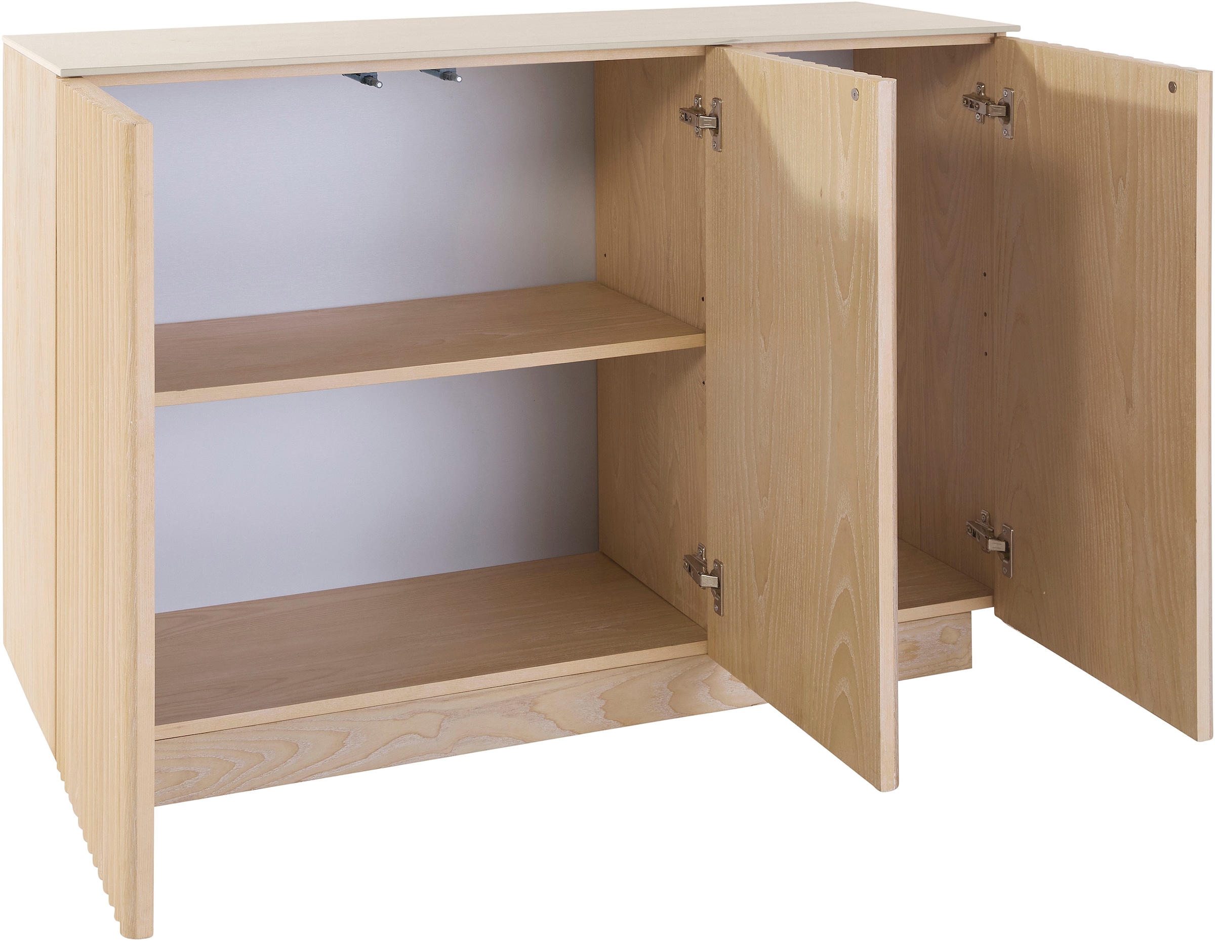 homsy by Ana Johnson Sideboard »Solva« Holzoptik aus Esche, geriffelte Front, Keramikplatte, Breite 119 cm