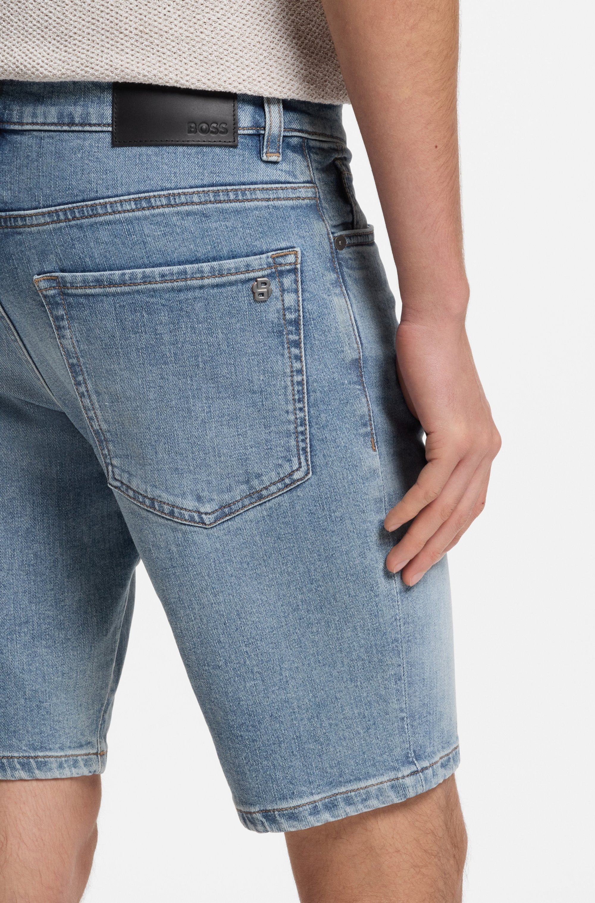 BOSS ORANGE Short en jean »Maine« Regular Fit, denim stretch, used washed
