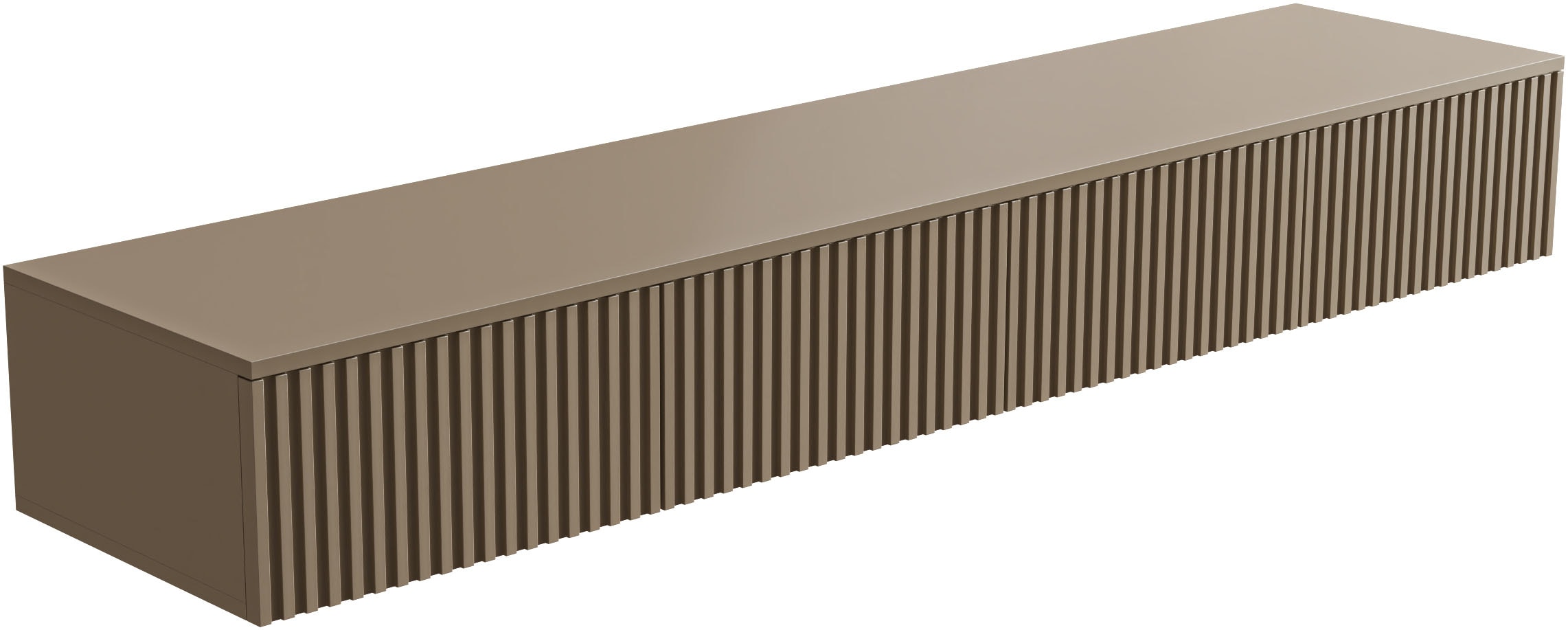 HBZ Table basse »Lowboard Lanai, hängend, mit moderner Rillenoptik« 1 cuis tlg. Largeur 180cm, revêtement mélaminé, ouverture par pression