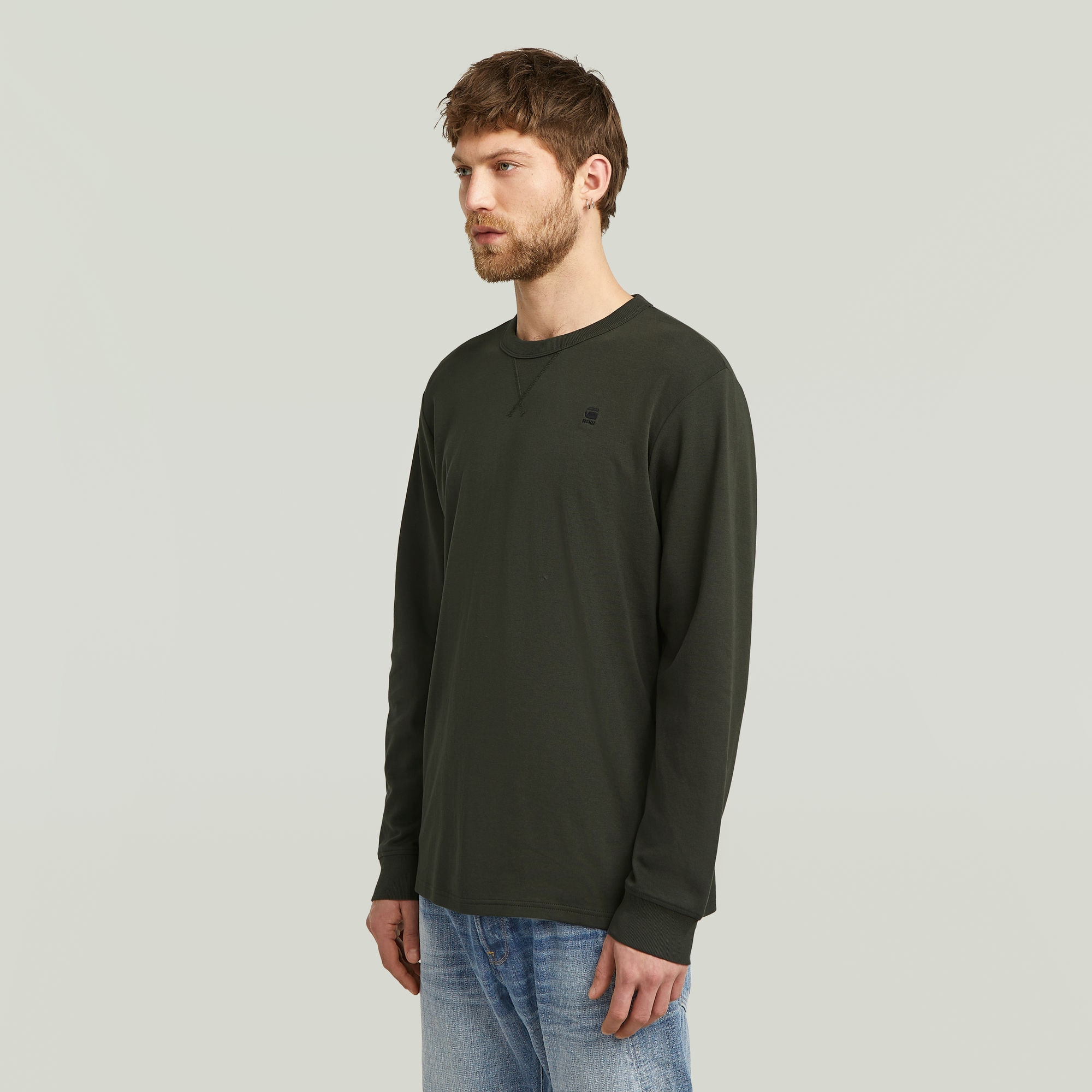 G-STAR T-shirt à manches longues »Nifous R« mit geripptem Einsatz vorne