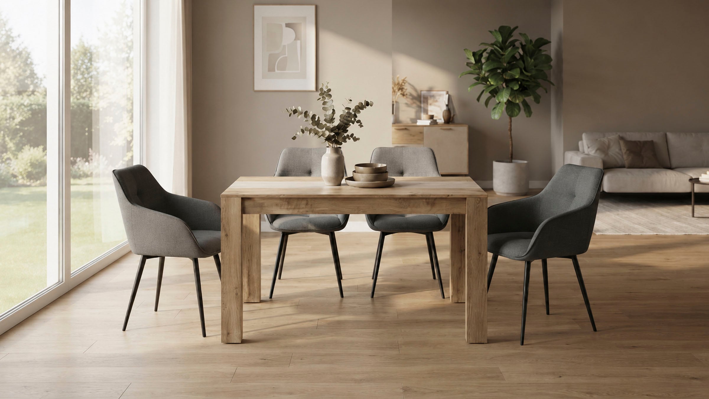 GOODproduct Esszimmerstuhl »Azura, 2er-Set« (Set) 2 Stk.Moderner Armlehnstuhl mit 360 Grad drehbarer Sitzschale in Webstoff