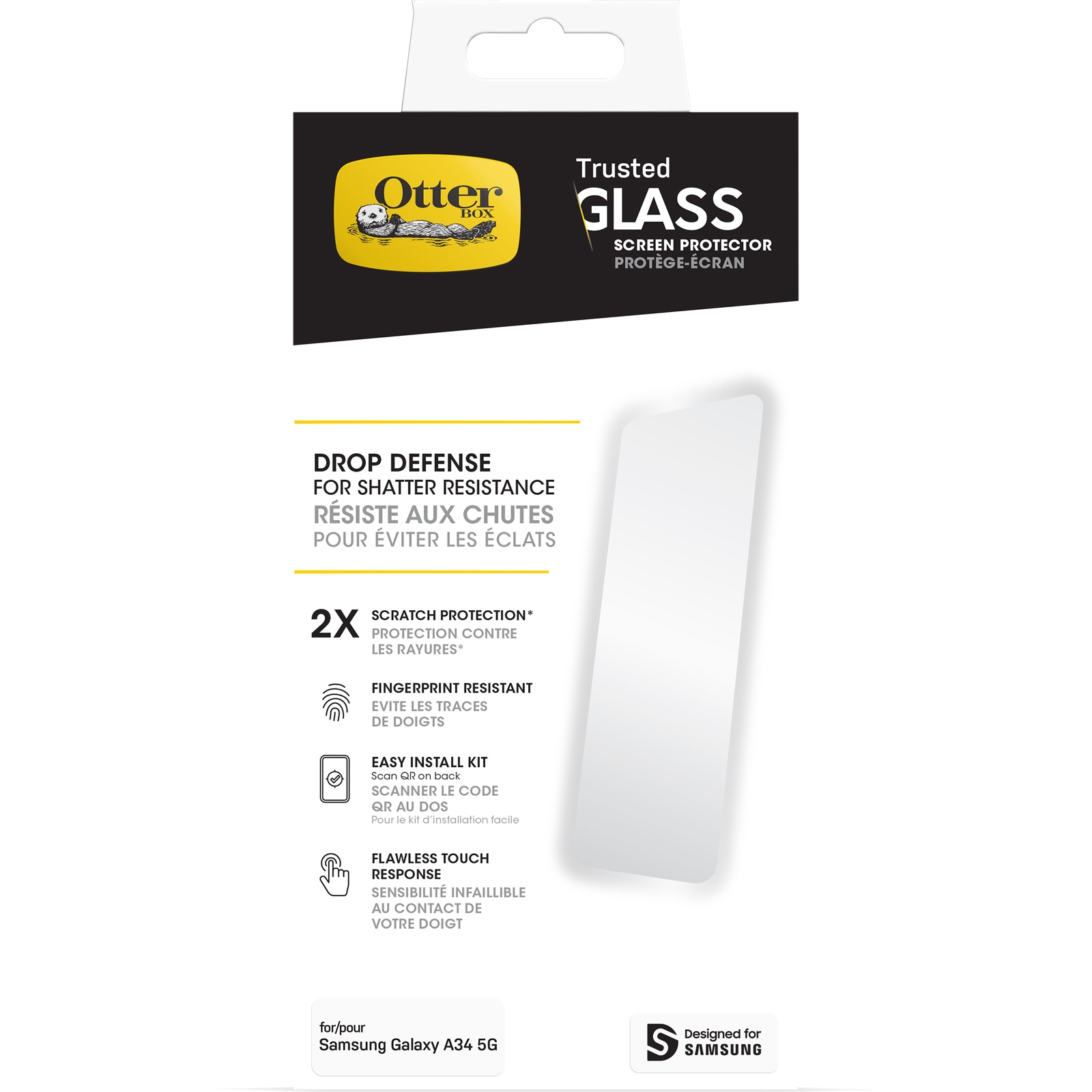 Otterbox Displayschutzglas »Trusted Glass Samsung Galaxy A34 5G« Displayschutzfolie