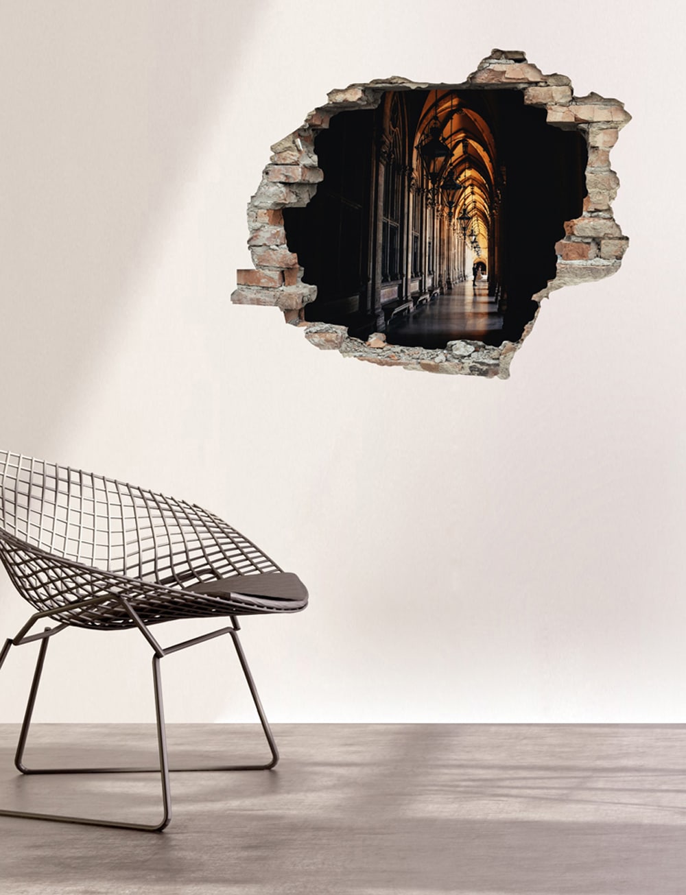 queence Autocollant mural »Hügel« Wandsticker, Wandbild, selbstklebend, 3D, Wanddurchbruch