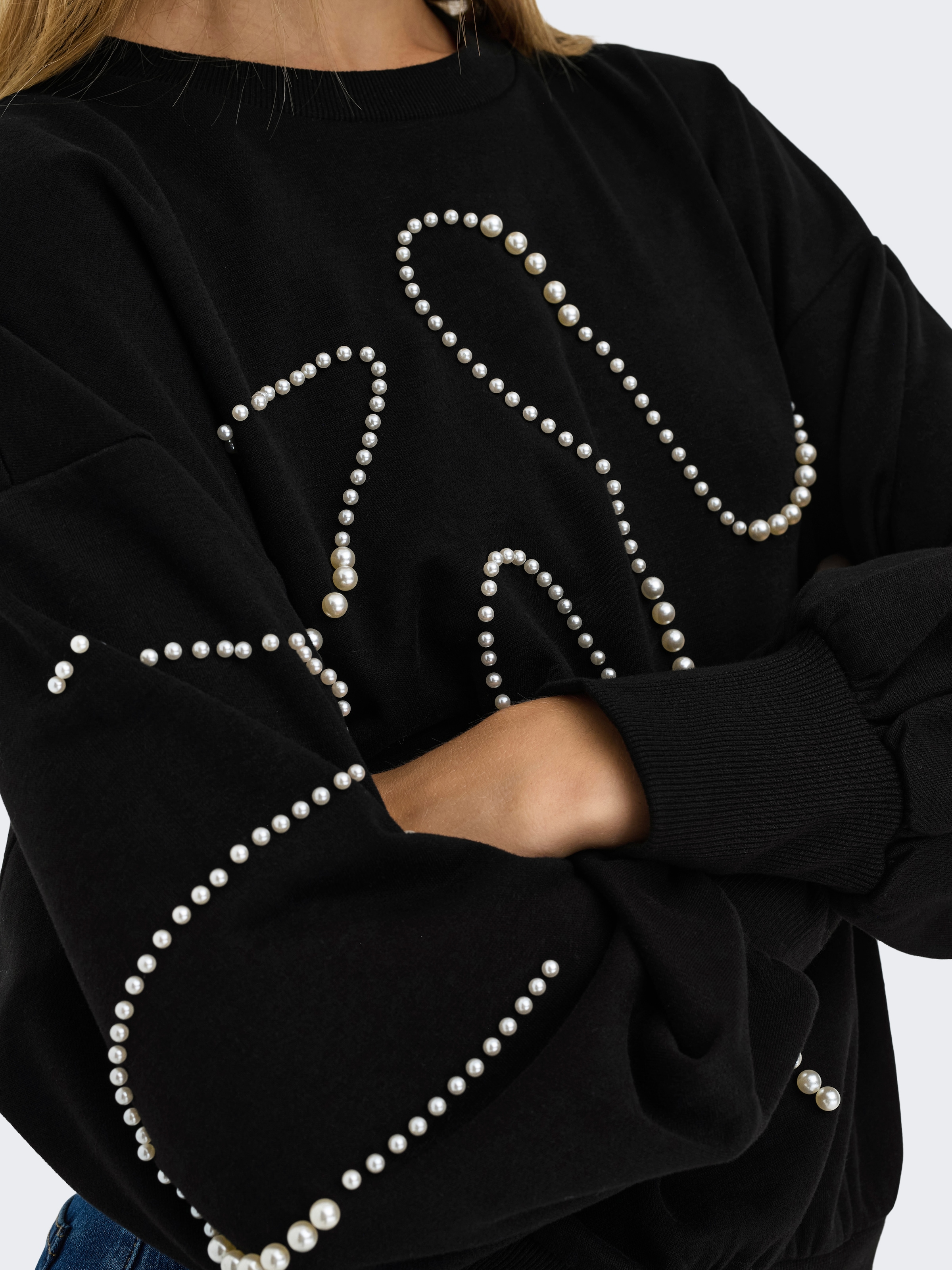 ONLY Sweatshirt »ONLBROOK L/S PEARL DETAIL CS SWT«
