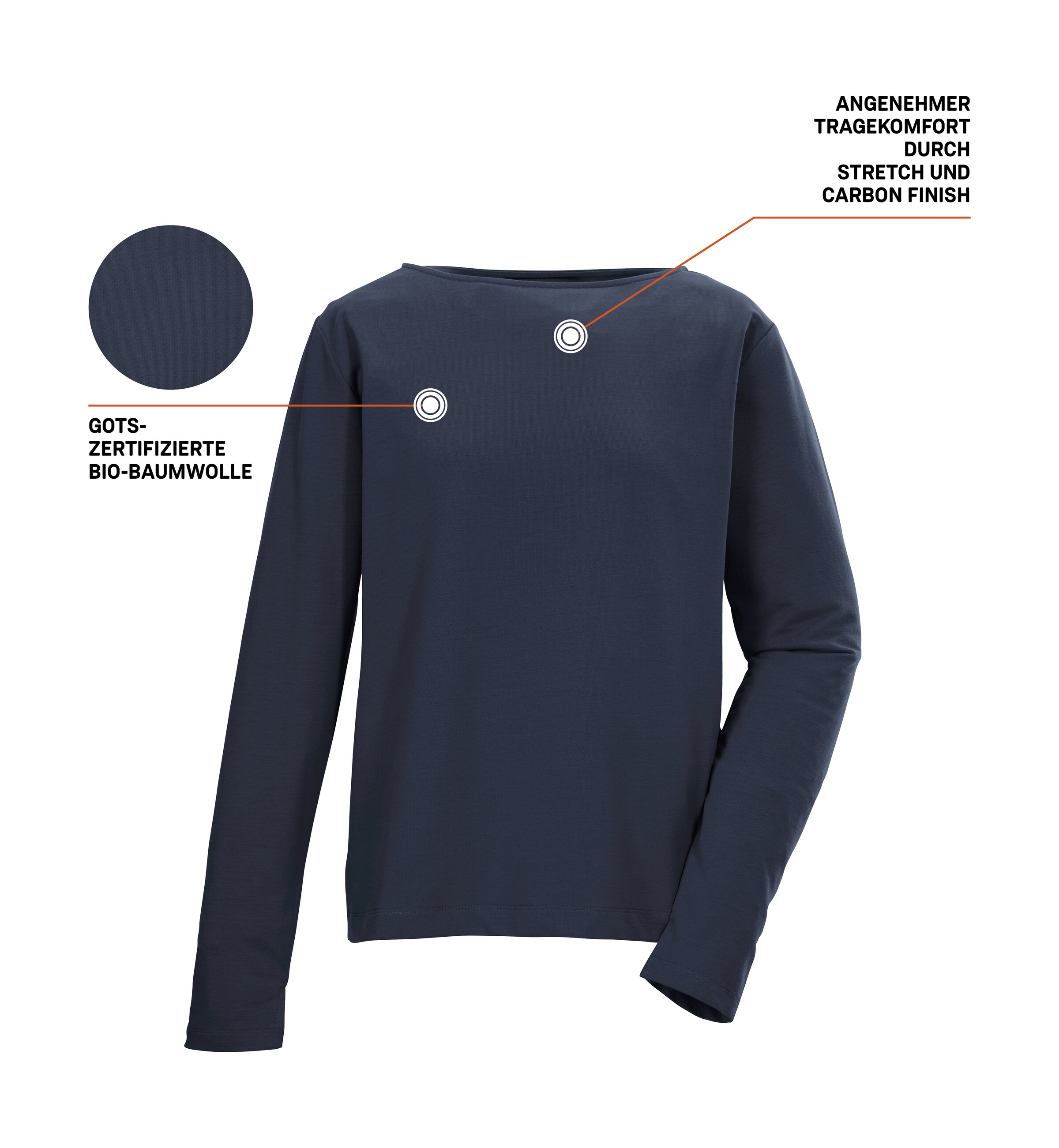 G.I.G.A. DX by killtec T-shirt à manches longues »GS 22 WMN LS SHRT GOTS« GOTS-zertifiziertes Bio-Baumwollshirt mit Carbon-Finish.