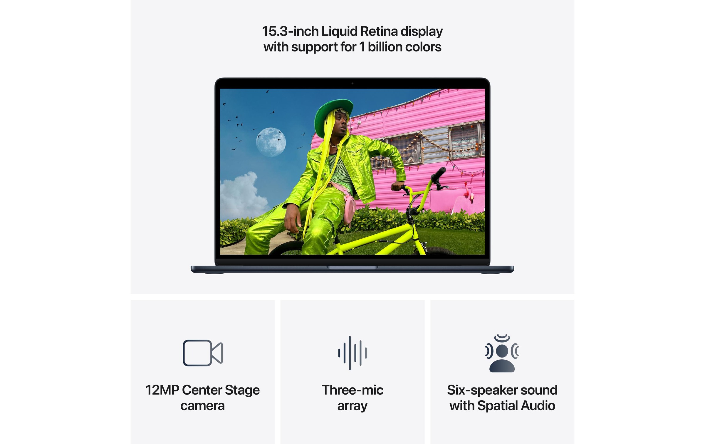 Apple Ordinateur portable »MacBook Air 15 2026 M5 10C GPU« 38,862 cm / 15,3 ″ Apple M5 512 Go SSD Integrierte NPU (Neural Processing Unit)