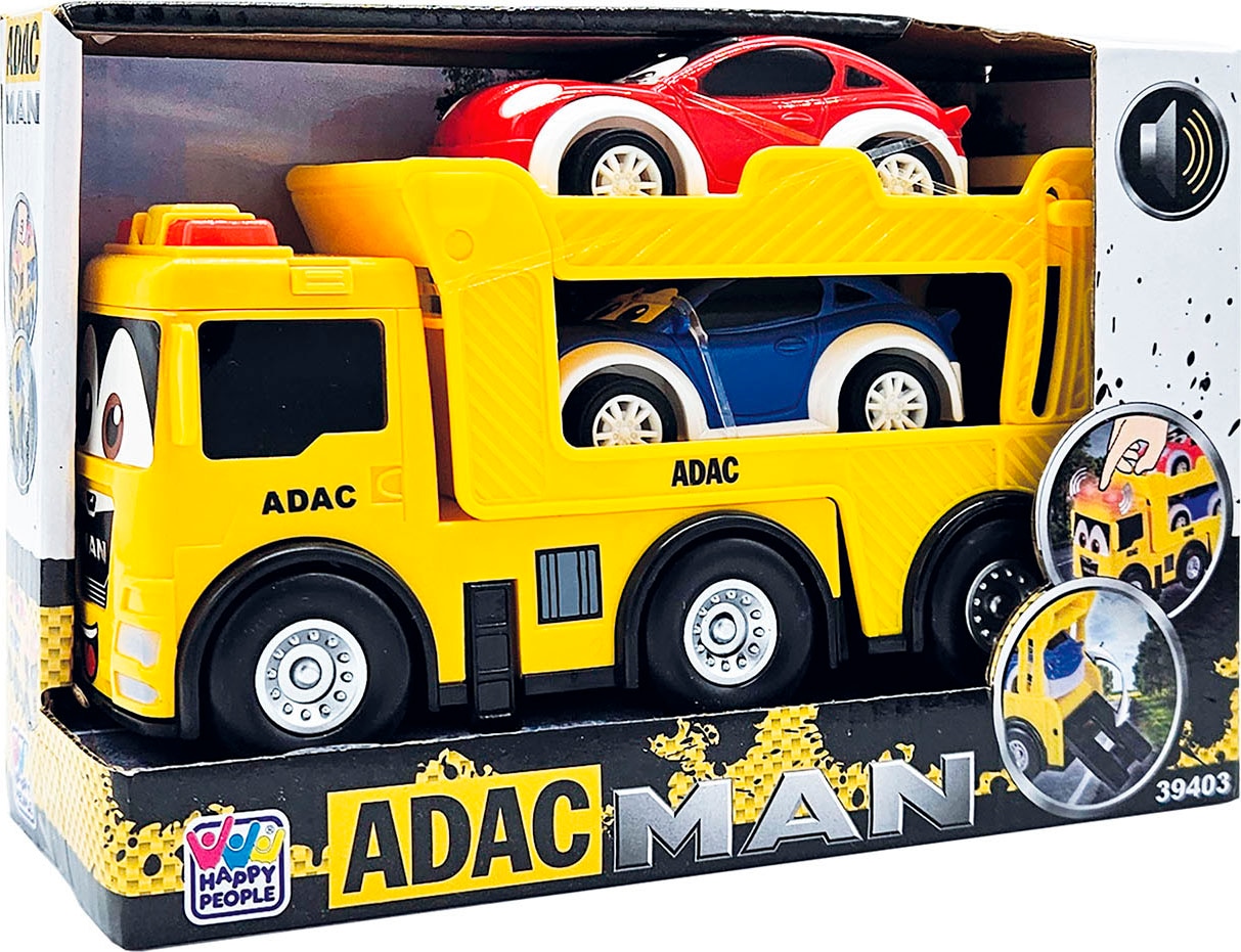 Happy People Spielzeug-Auto »ADAC MAN Autotransporter« inklusive 2 Autos; mit Licht- und Soundeffekt