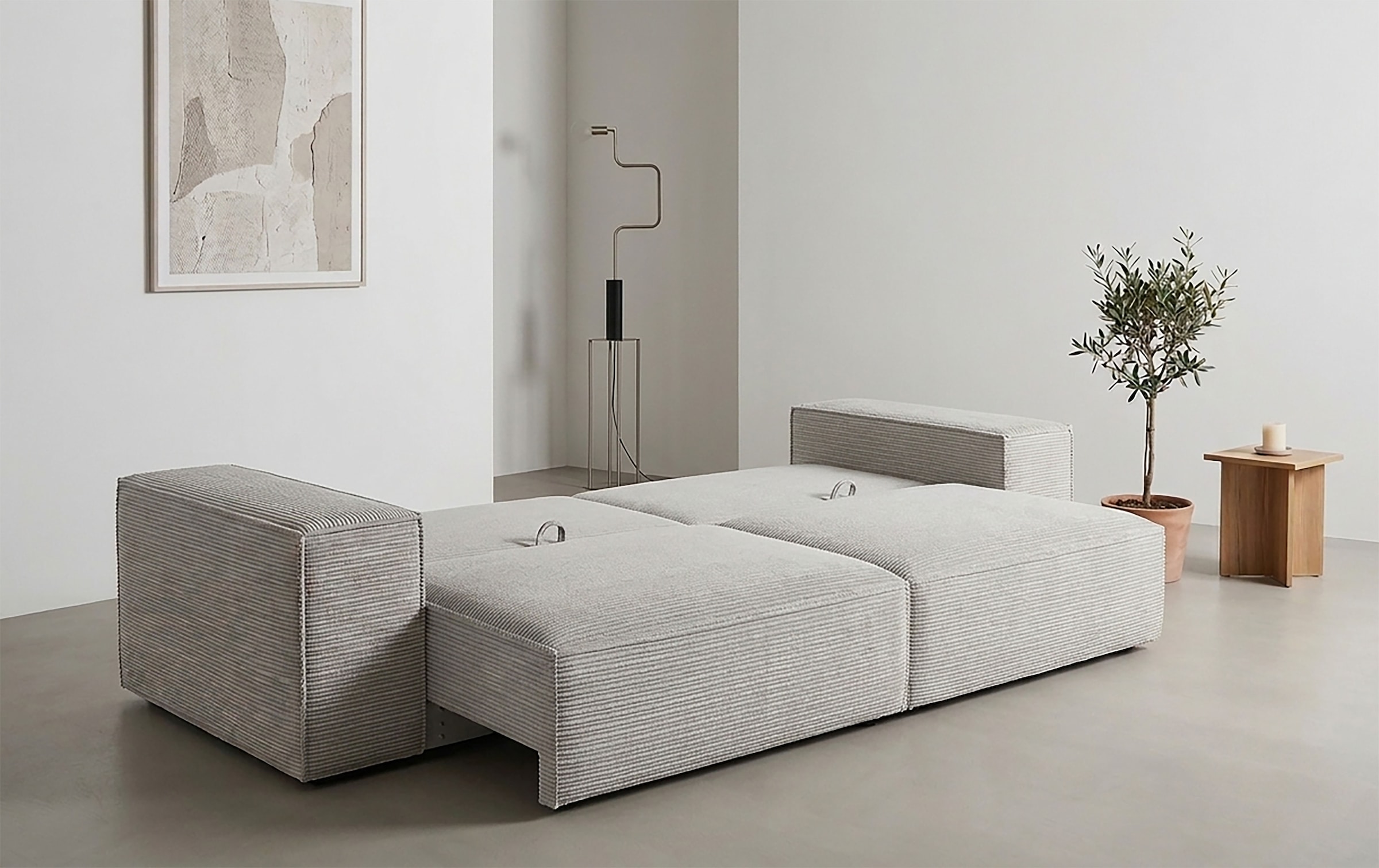 Trends by HG Canapé Big »CONOR« fonction couchage + coffre de lit