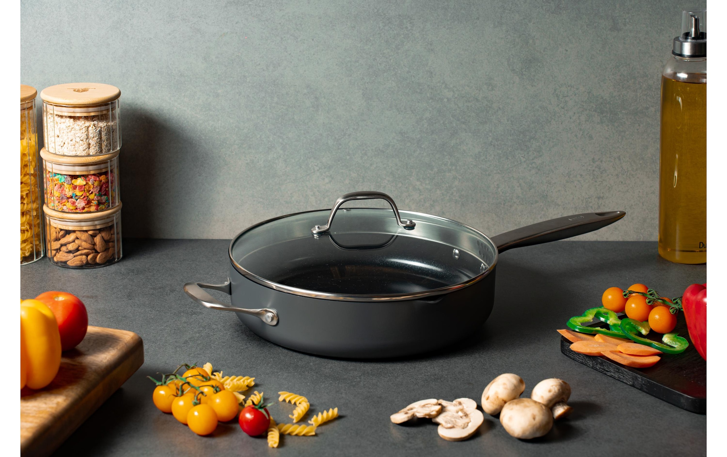 zyliss Poêle à frire »Ultimate Pro mit Glasdeckel 28 cm« Keramik Hochwertige Bratpfanne