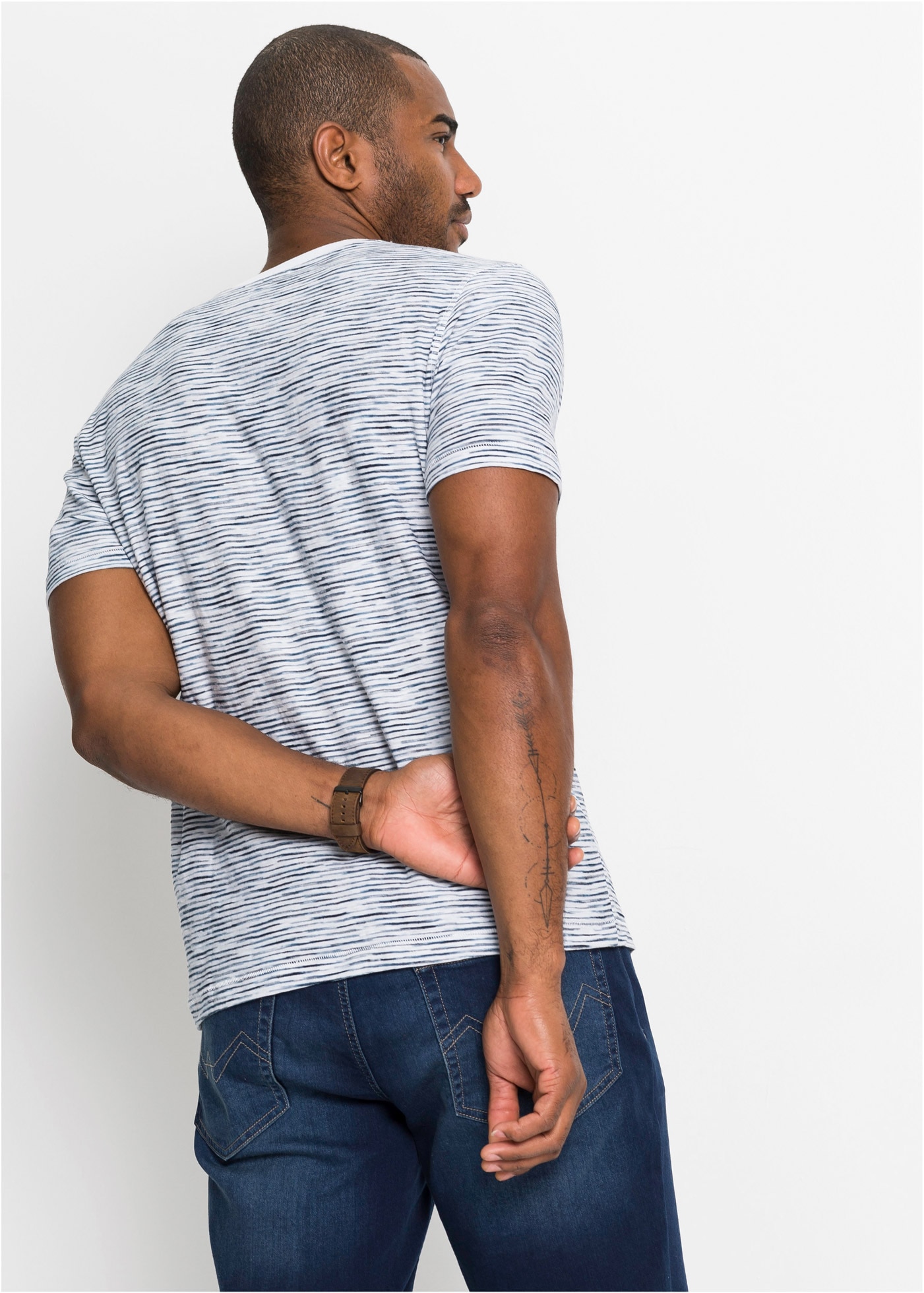 bonprix Henleyshirt Regular Fit, Kurzarm, aus reiner Baumwolle