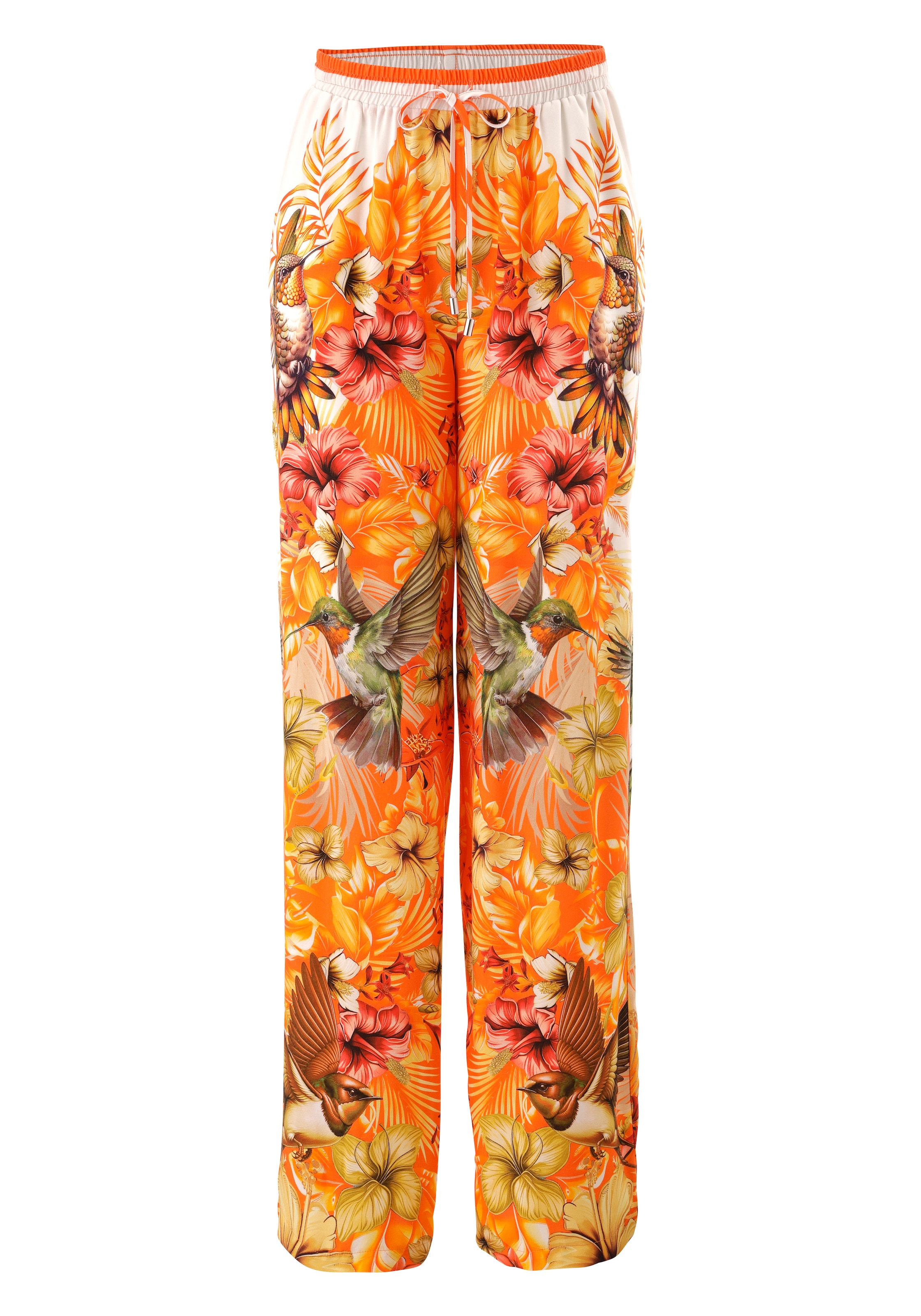 Aniston CASUAL Schlupfhose  mit tropischen Vögeln, Blüten und Blättern bedruckt - NEUE KOLLEKTION