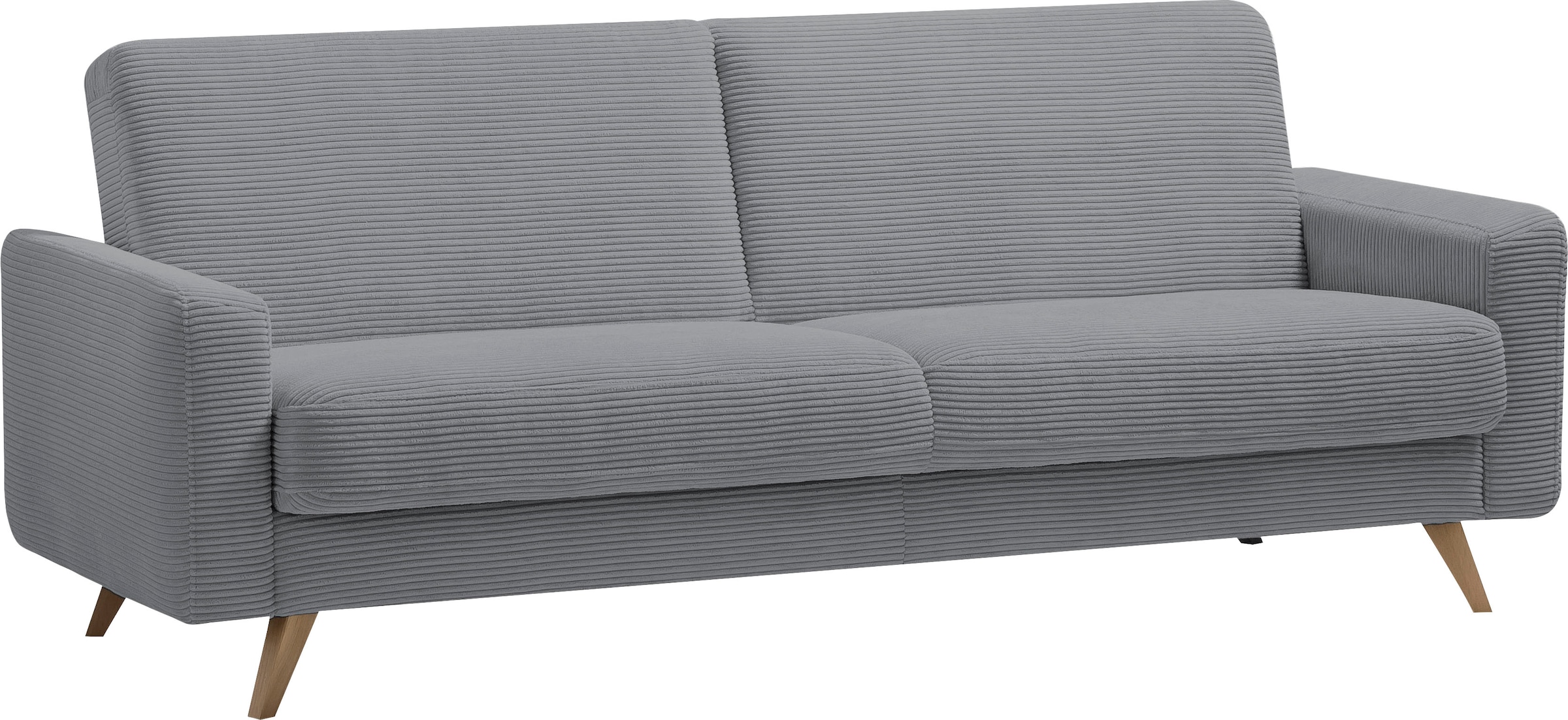exxpo - sofa fashion 3-Sitzer »Samso, elegant und bequem, aktueller Cord Bezug, Kippcouch« hochwertige Verarbeitung, Schlafsofa inkl. Bettfunktion und Bettkasten