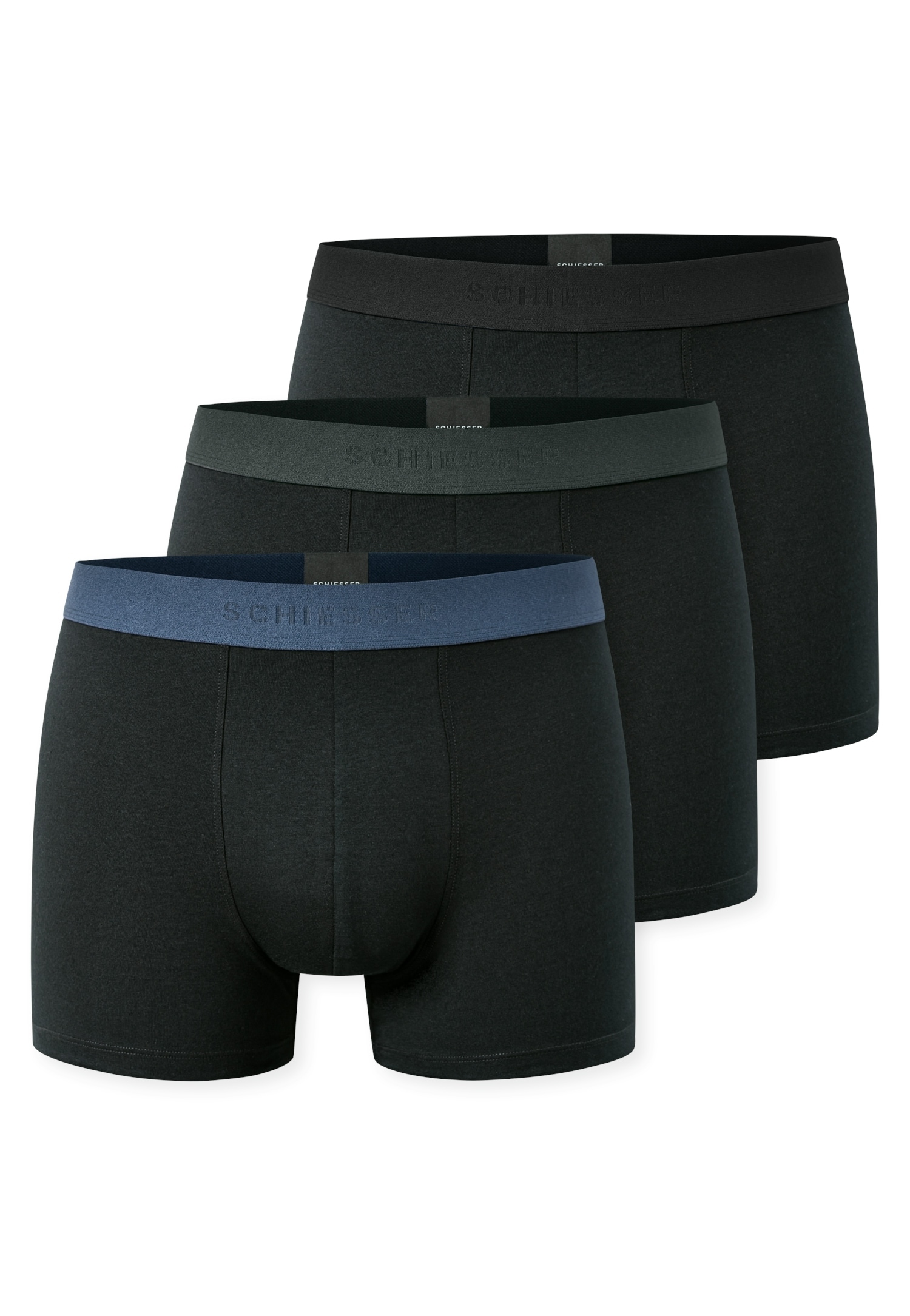 Schiesser Boxershorts »95/5 Multipacks« ohne Eingriff, Logobund, kurzes Bein
