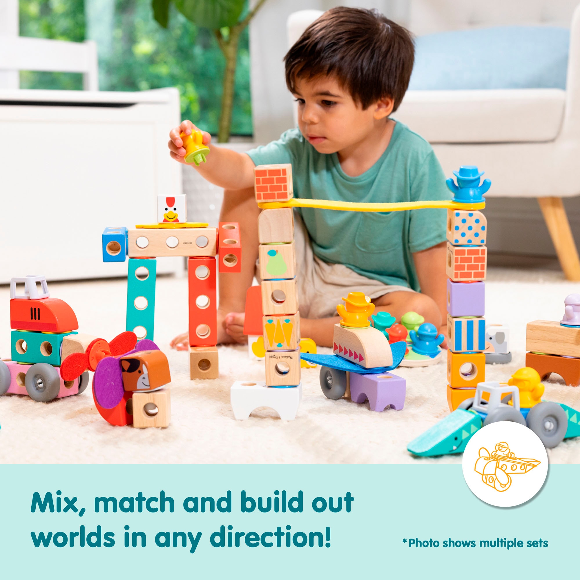 Spin Master Briques de jeu »Melissa & Doug Blockables Fahrzeuge«