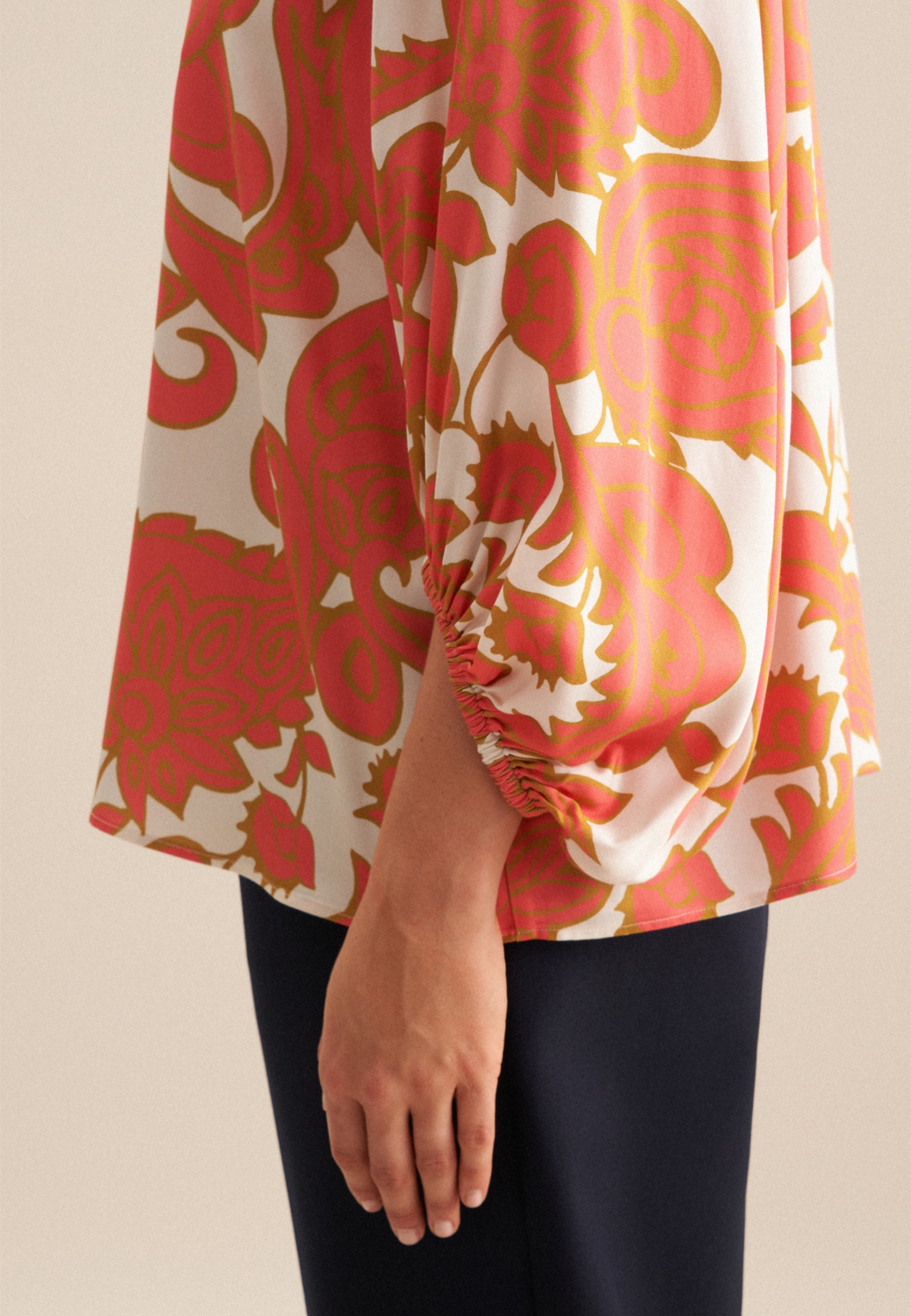 seidensticker Shirtbluse »Schwarze Rose« 3/4-Arm V-Neck Paisley