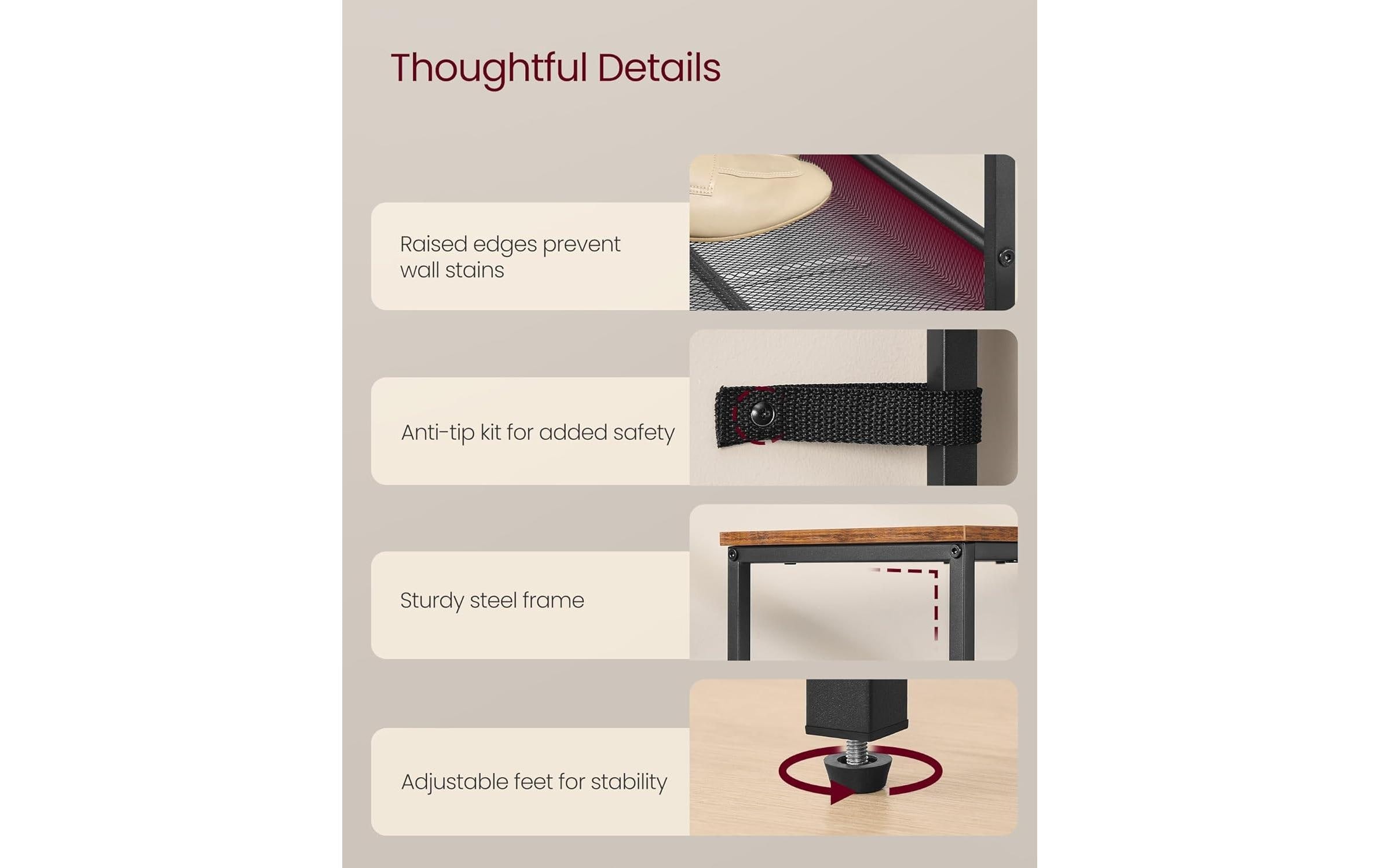 VASAGLE Schuhregal »Industrial 28 x 114 cm«