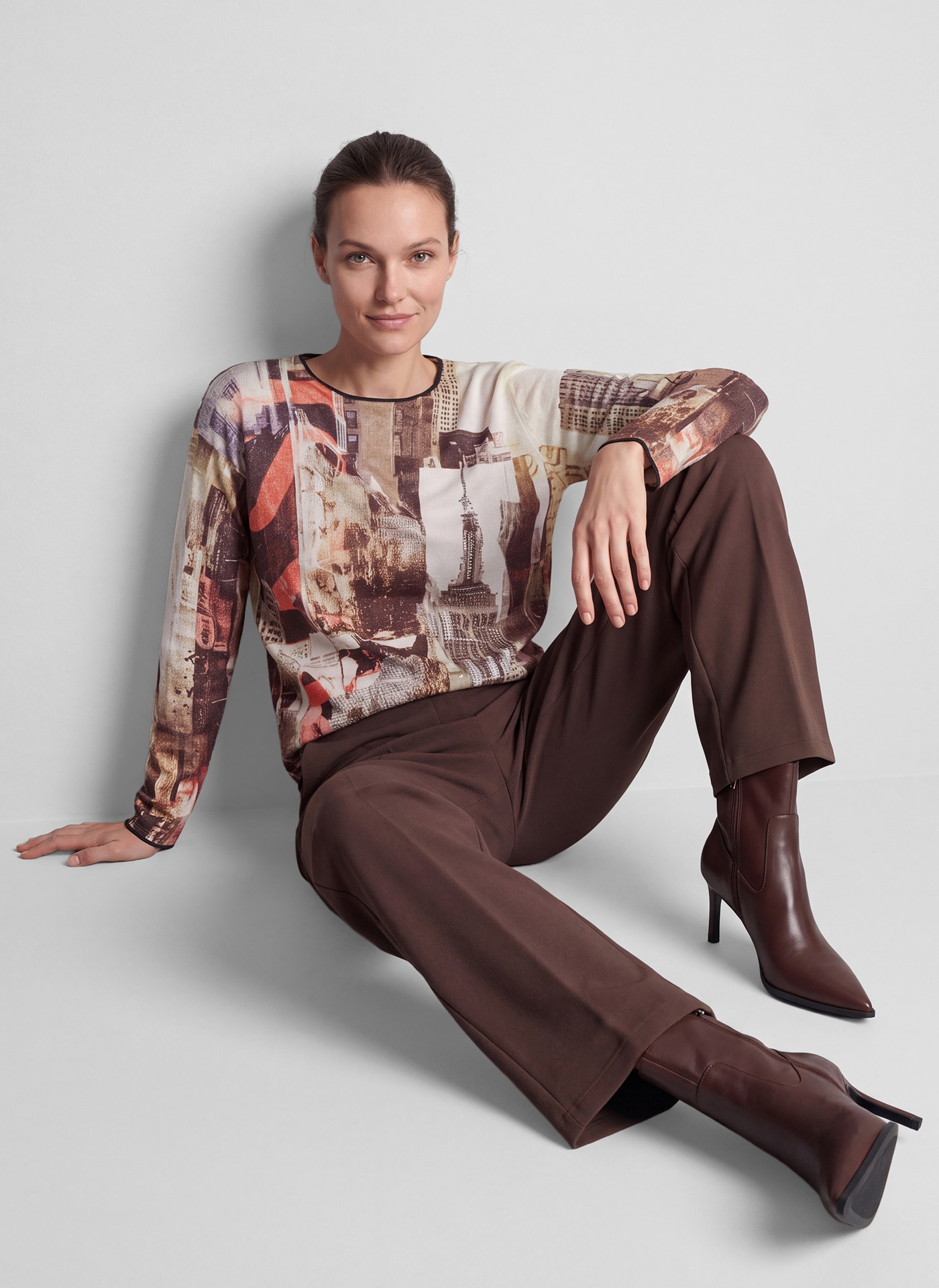 Rabe Pantalon en tissu  unifarben - mit Viskose/Stretch